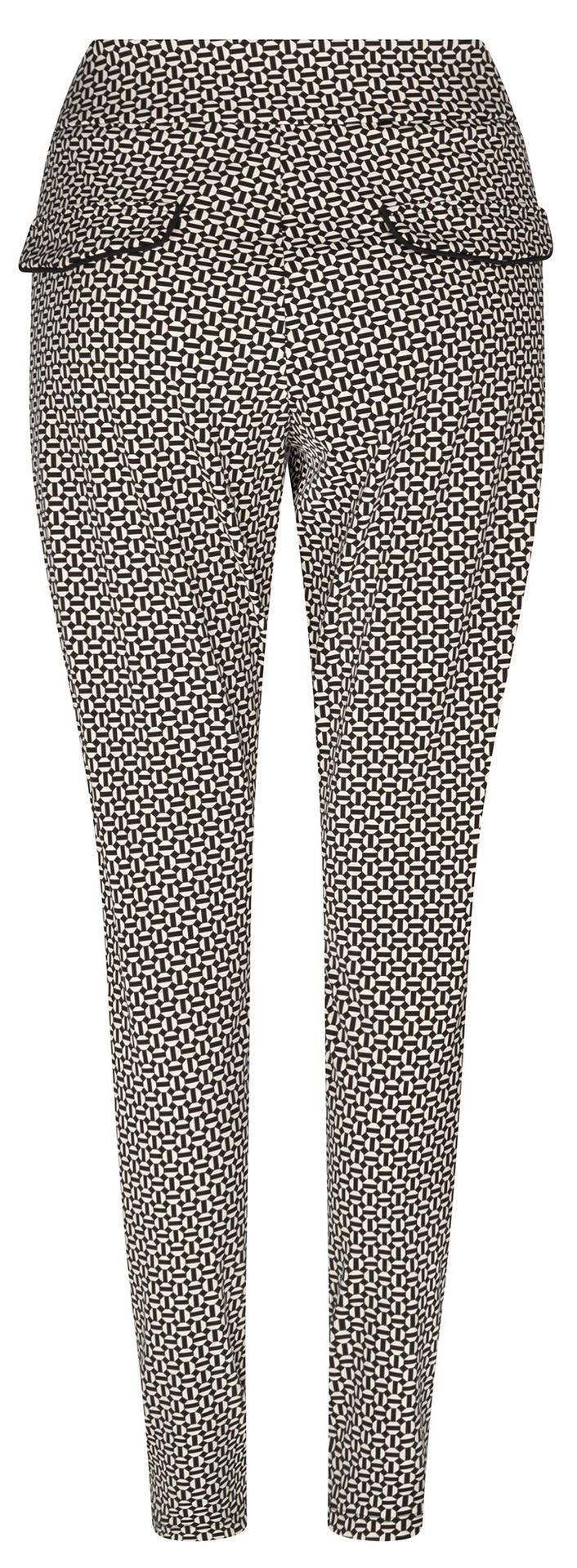 Zoso Zoso pantalon Nora Zwart-wit 00076589-7900