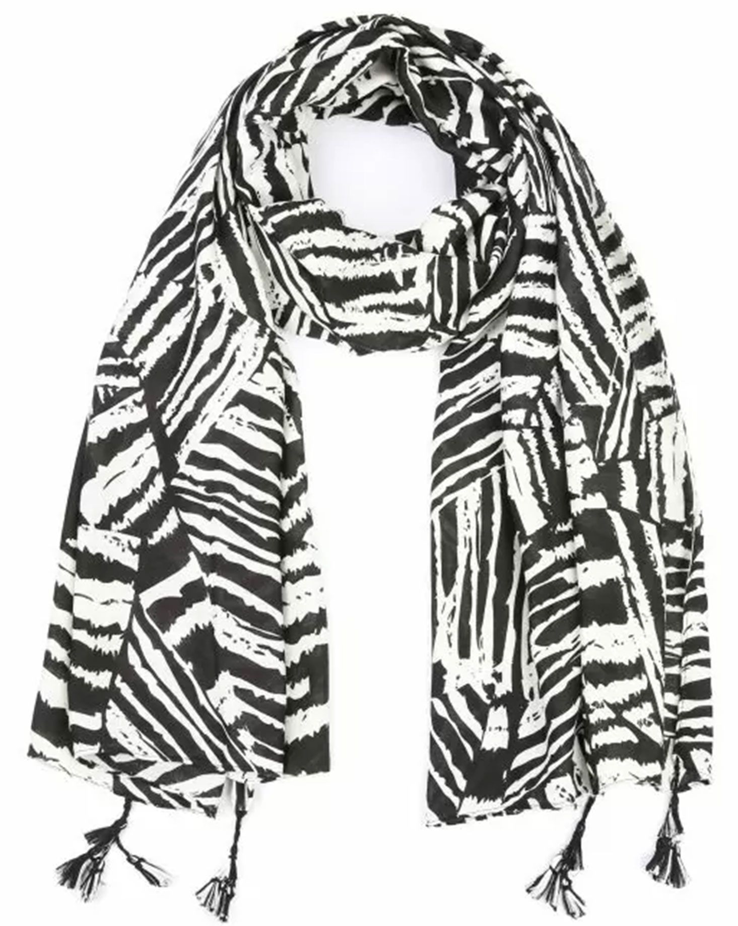 Schijvens mode Sjaal Lotte Zwart-wit 00077061-7900