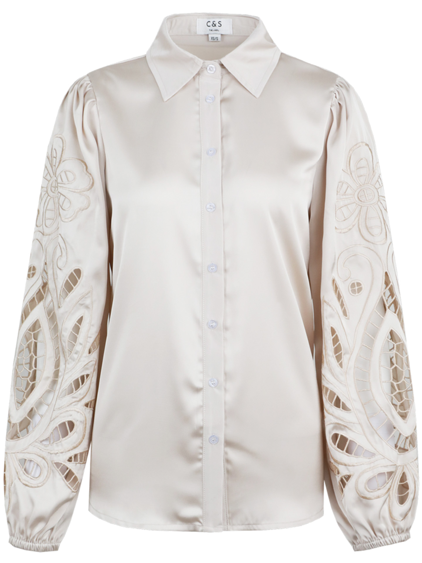 C S The Label Blouse Djelina Beige Schijvens Mode