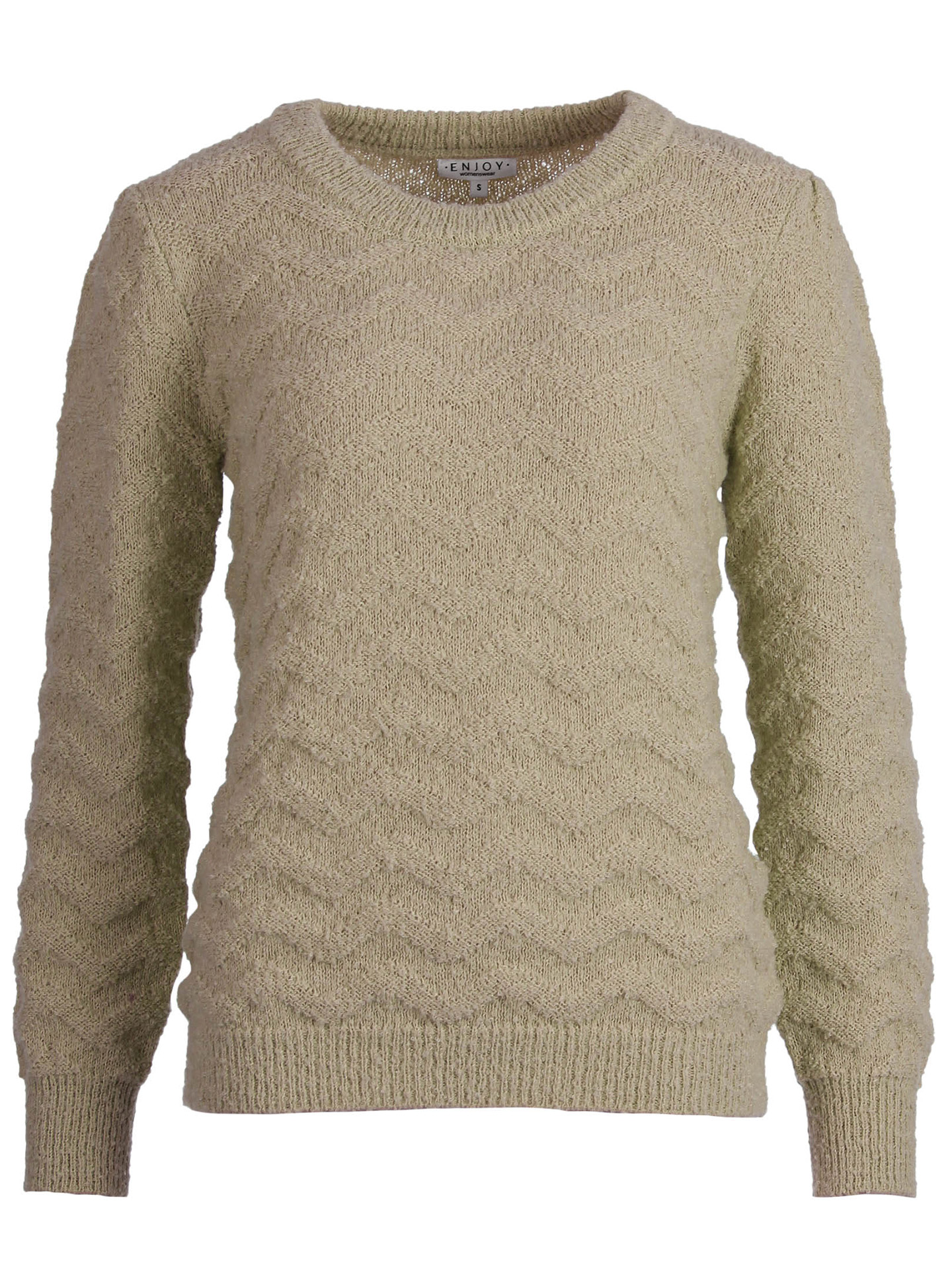 Enjoy Womenswear Trui Inge Beige Schijvens Mode