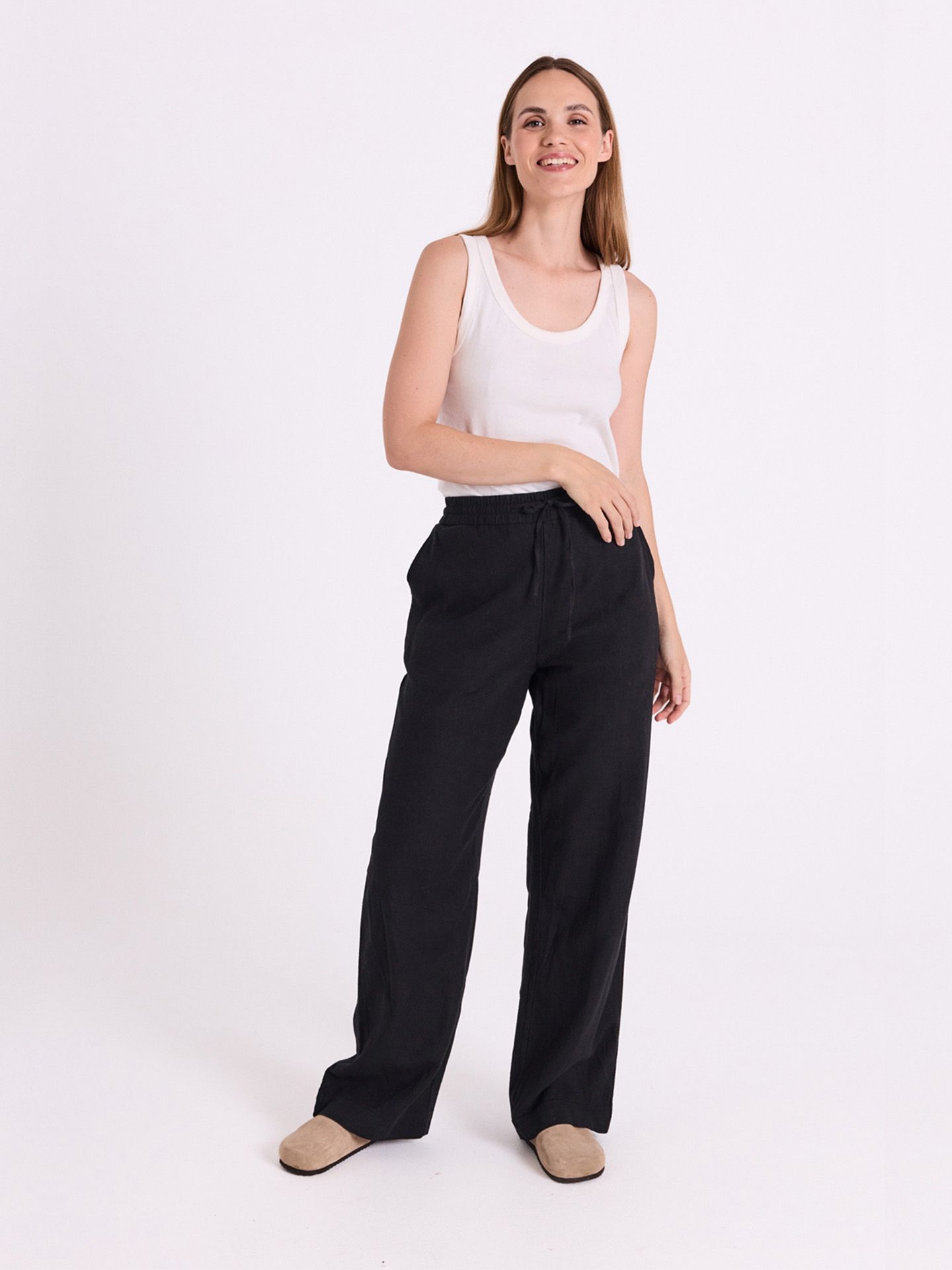 Freequent Wide Leg Broek Lava Full Length Zwart 00080357-7500