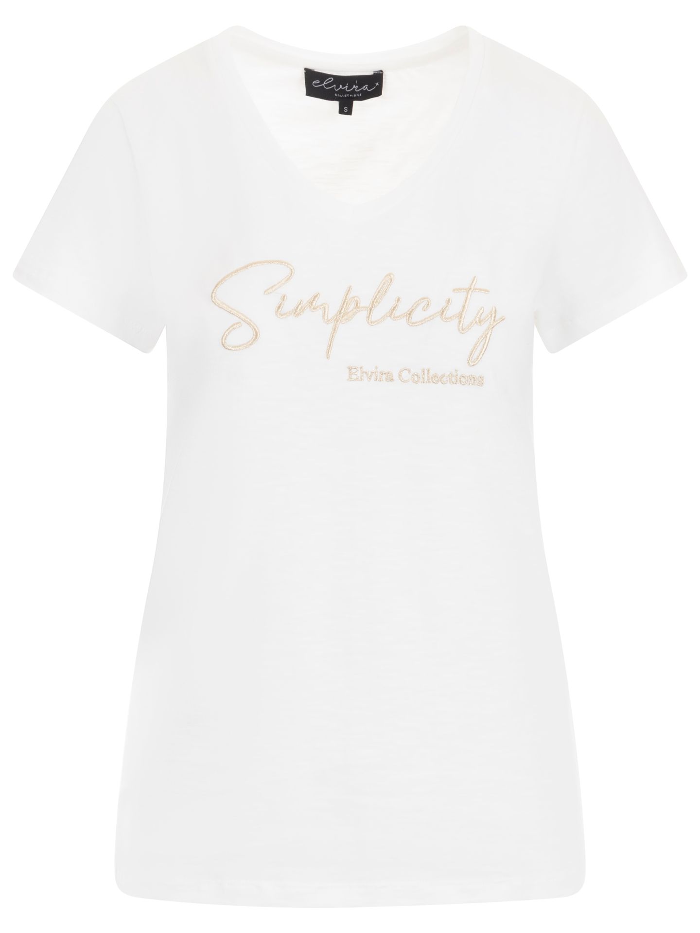 Elvira Collections T-shirt Simplicity Off white 00080769-5000