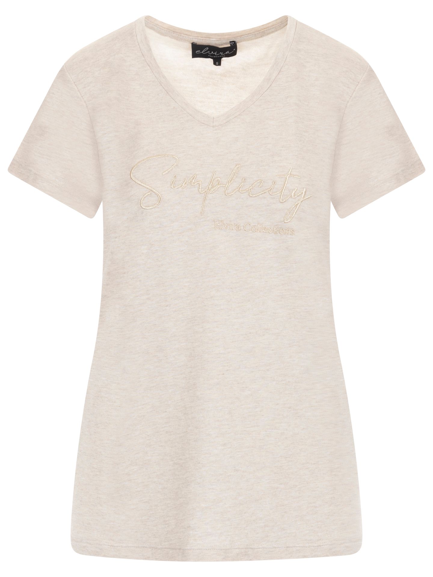 Elvira Collections T-shirt Simplicity Beige 00080769-5201