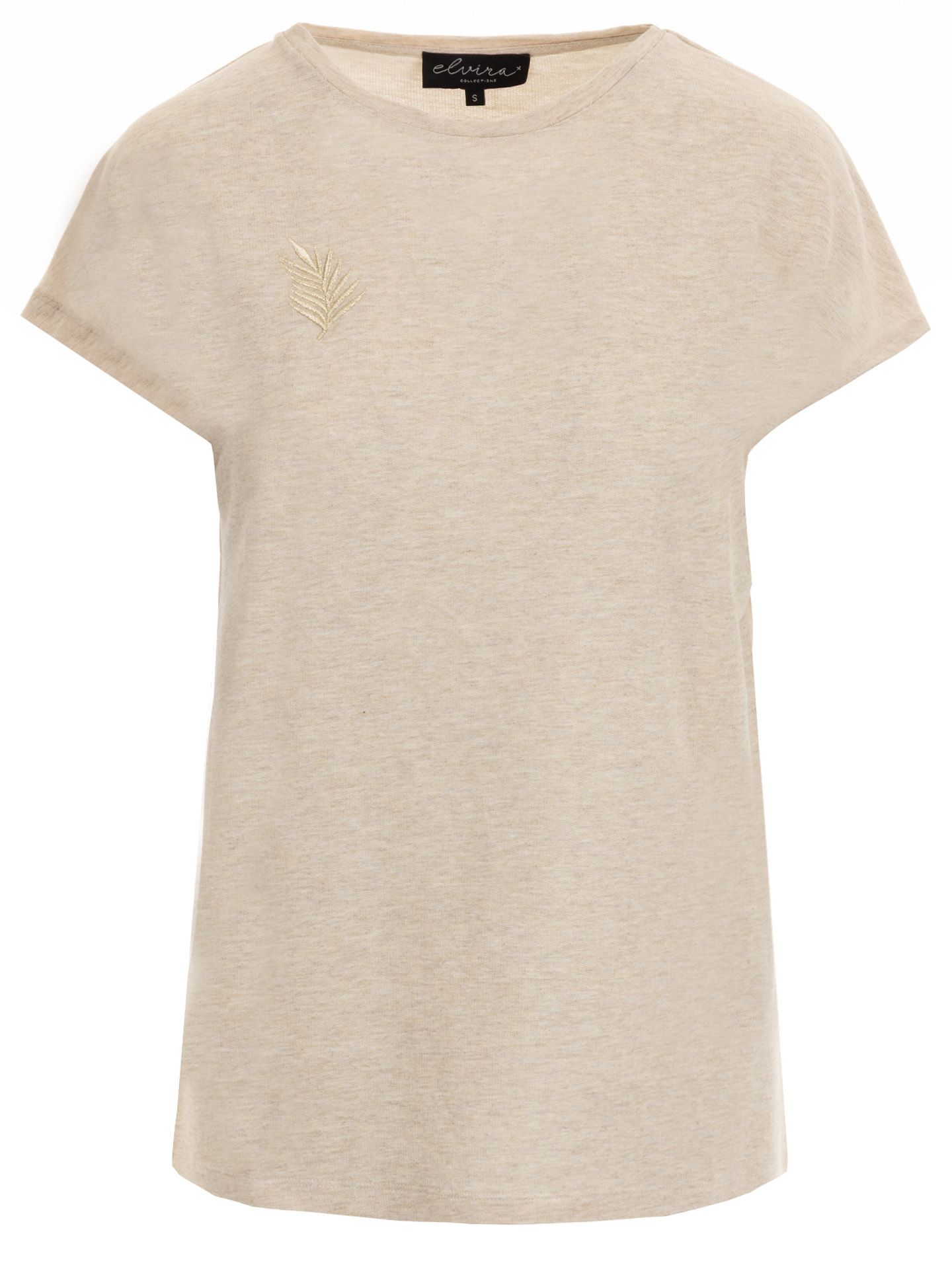 Elvira Collections T-shirt Leaves Beige 00080779-5200