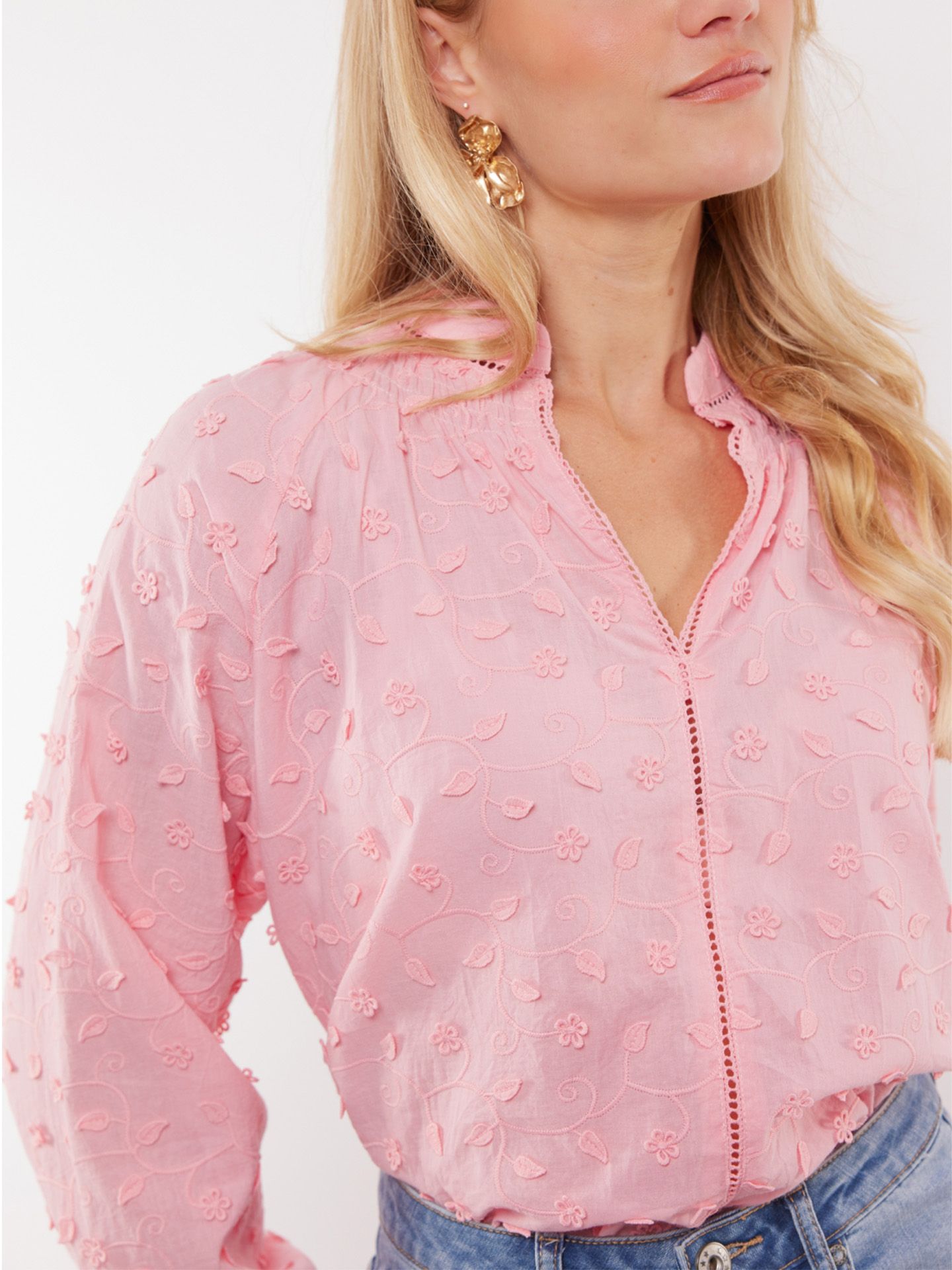 C&S The Label Blouse Aria Roze 00081089-3910