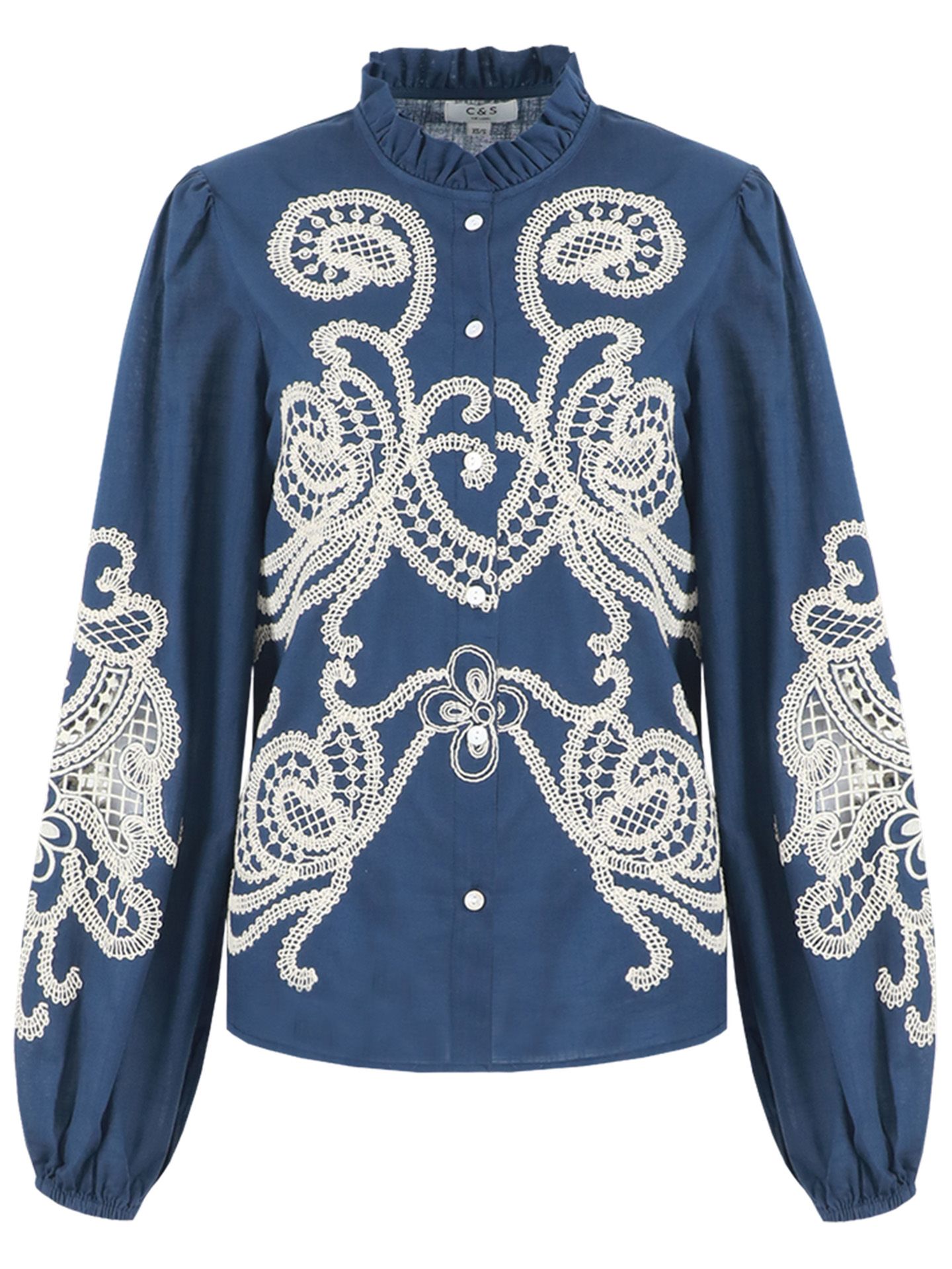 C&S The Label Blouse Lisanne Blauw 00081372-1500
