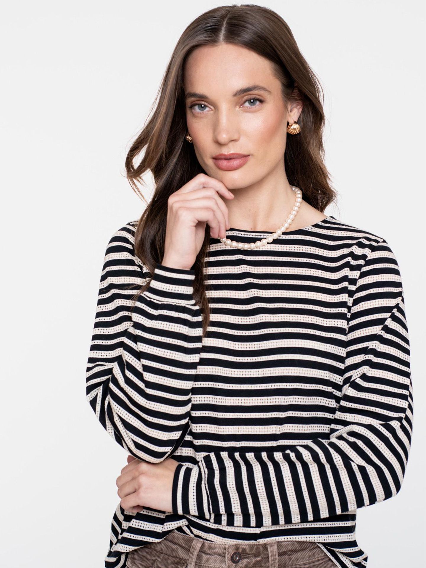 Geisha Shirt Ellen Zwart-wit 00081520-7900