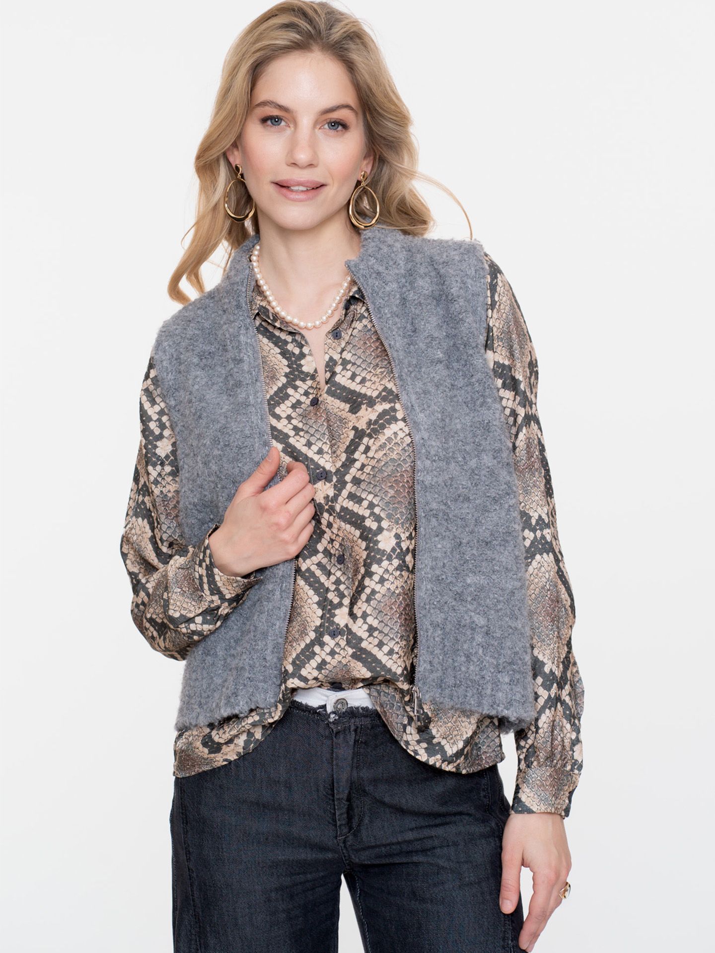 Geisha Gilet Denise Grijs 00081535-7300