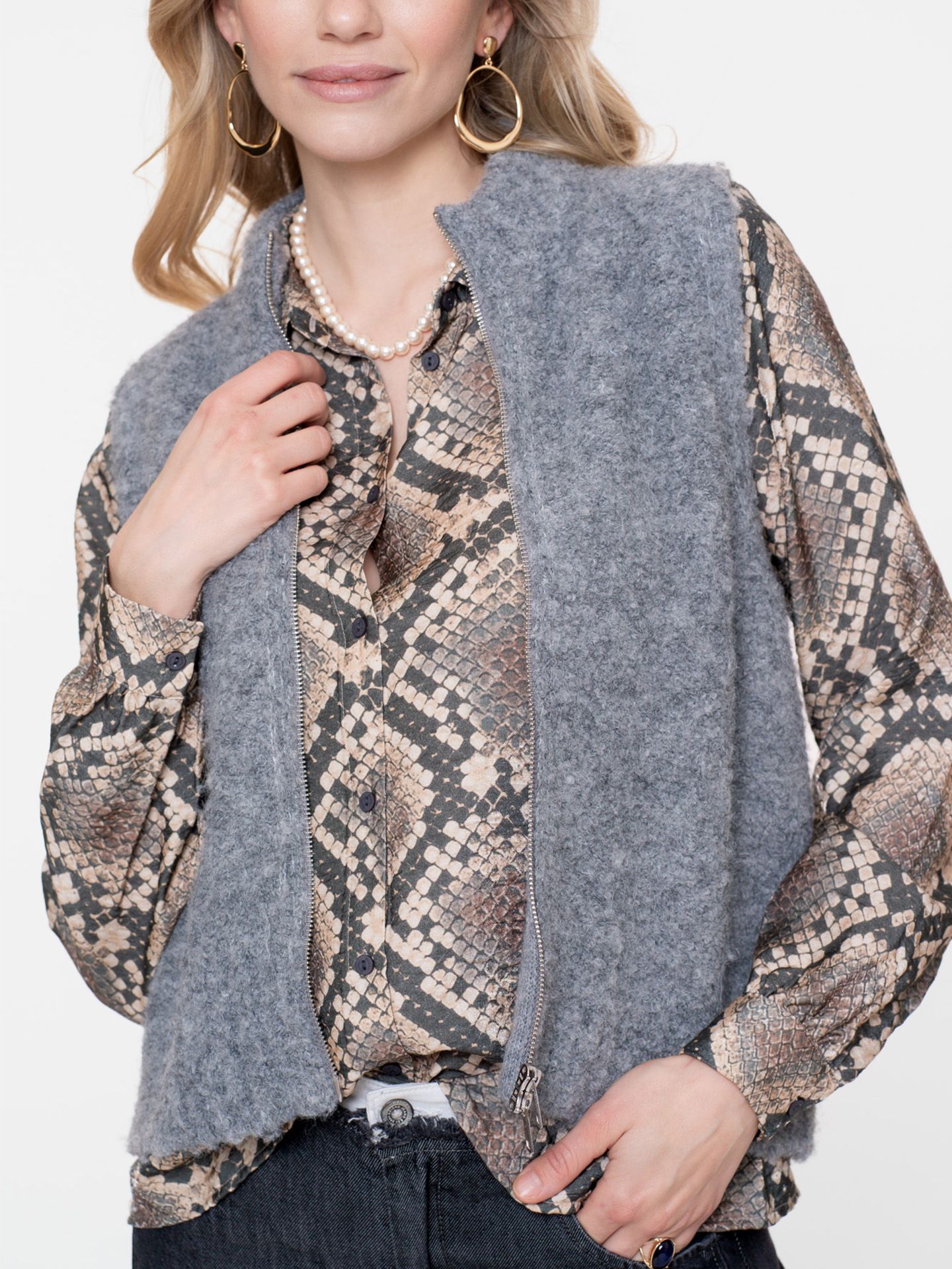 Geisha Gilet Denise Grijs 00081535-7300