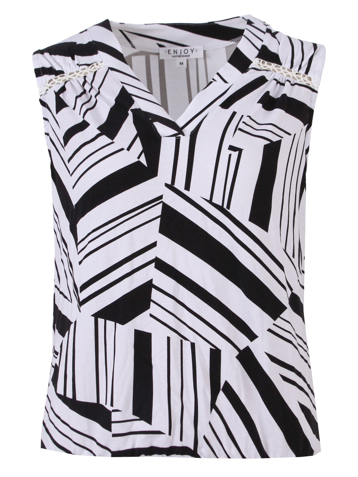 Enjoy Womenswear Top Molly Zwart-wit 00081752-7900