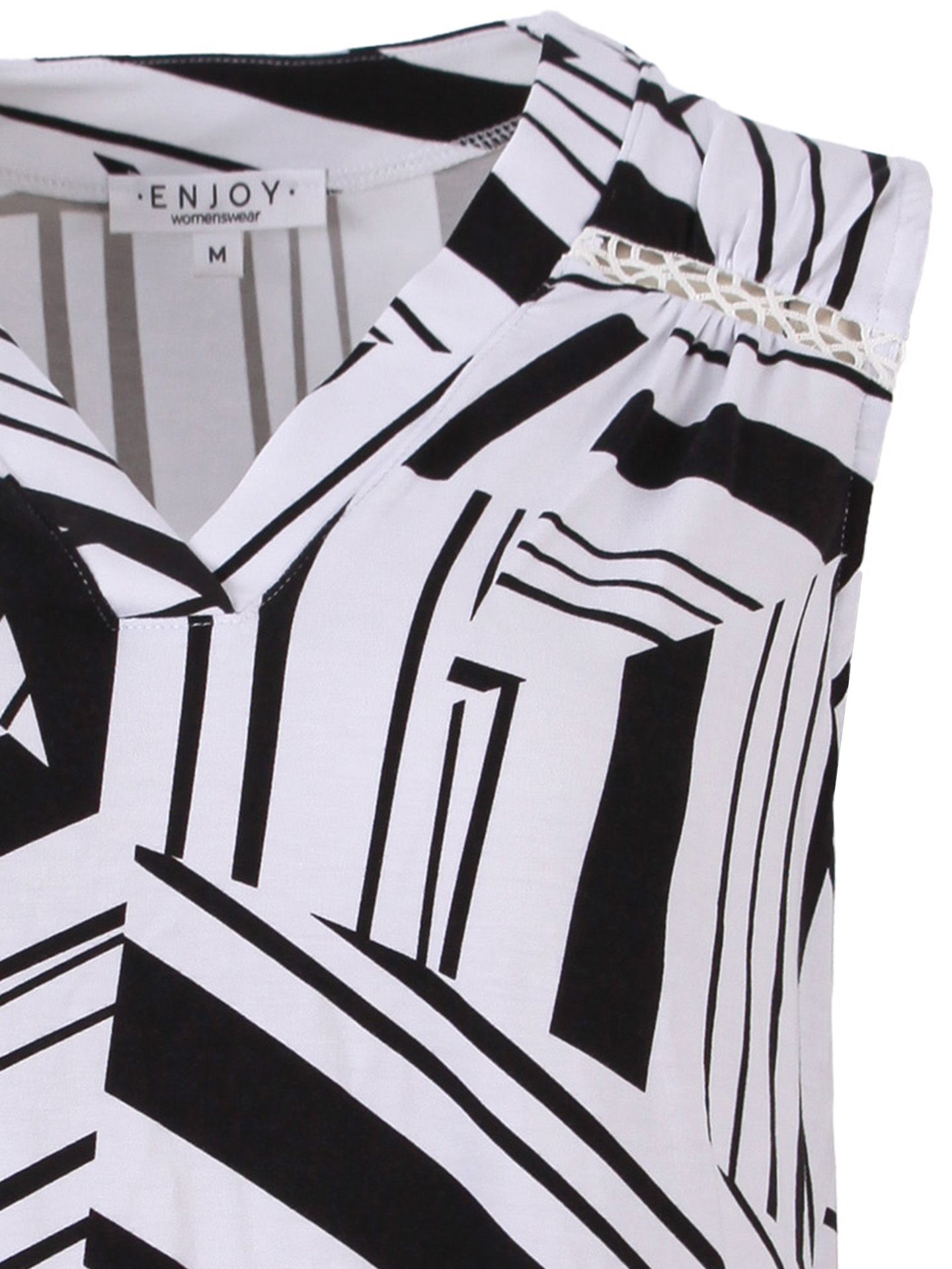 Enjoy Womenswear Top Molly Zwart-wit 00081752-7900