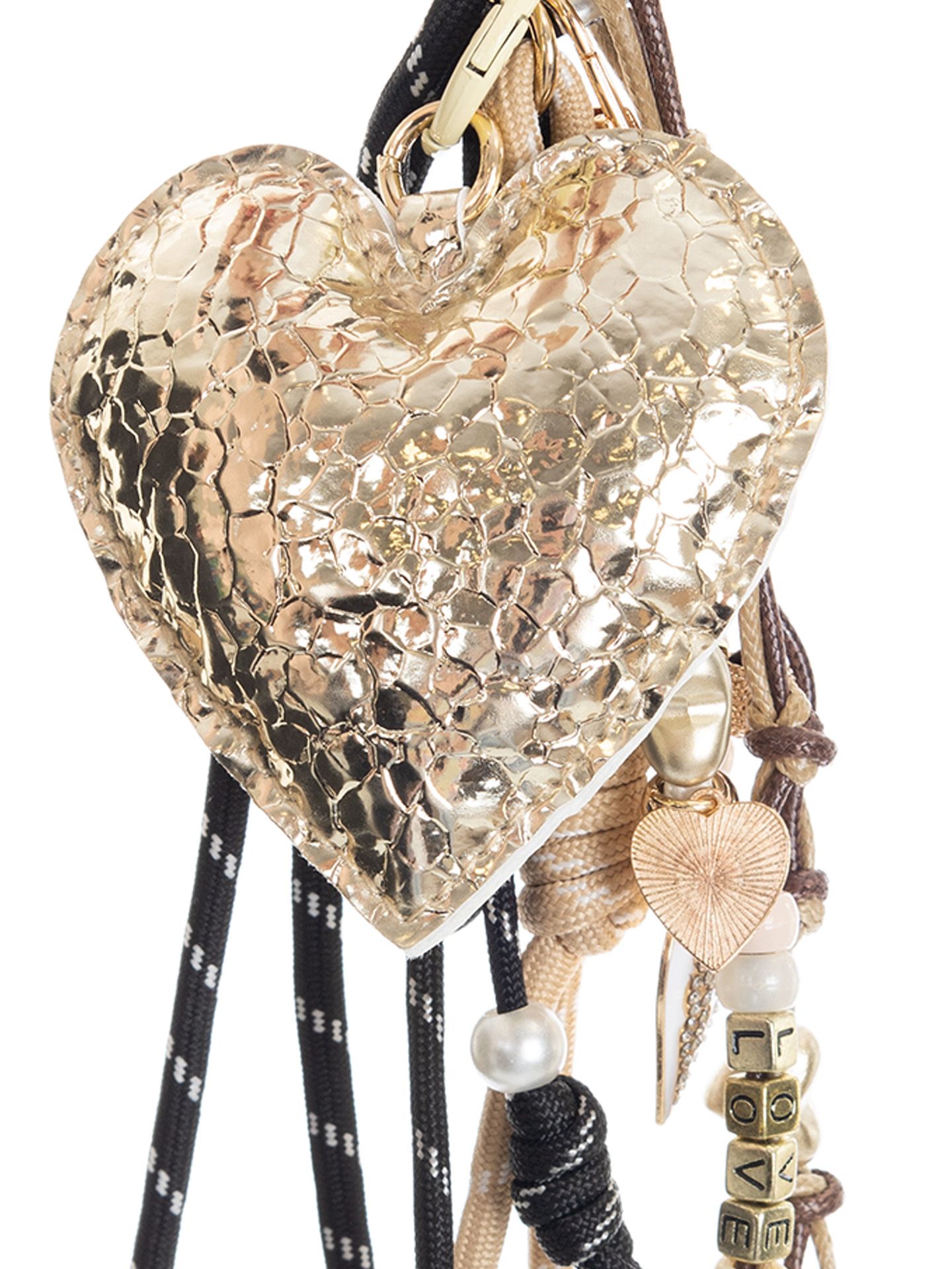 Schijvens mode Sleutelhanger Heartbeat Goud 00082078-2400