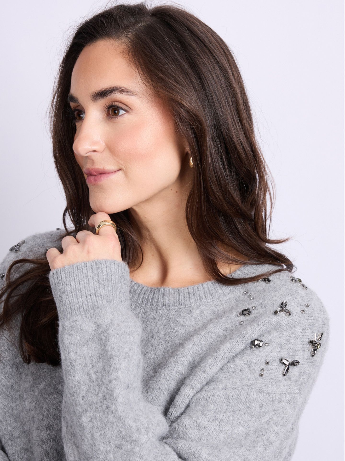 C&S The Label Trui Kirsten Grijs 00082125-7300