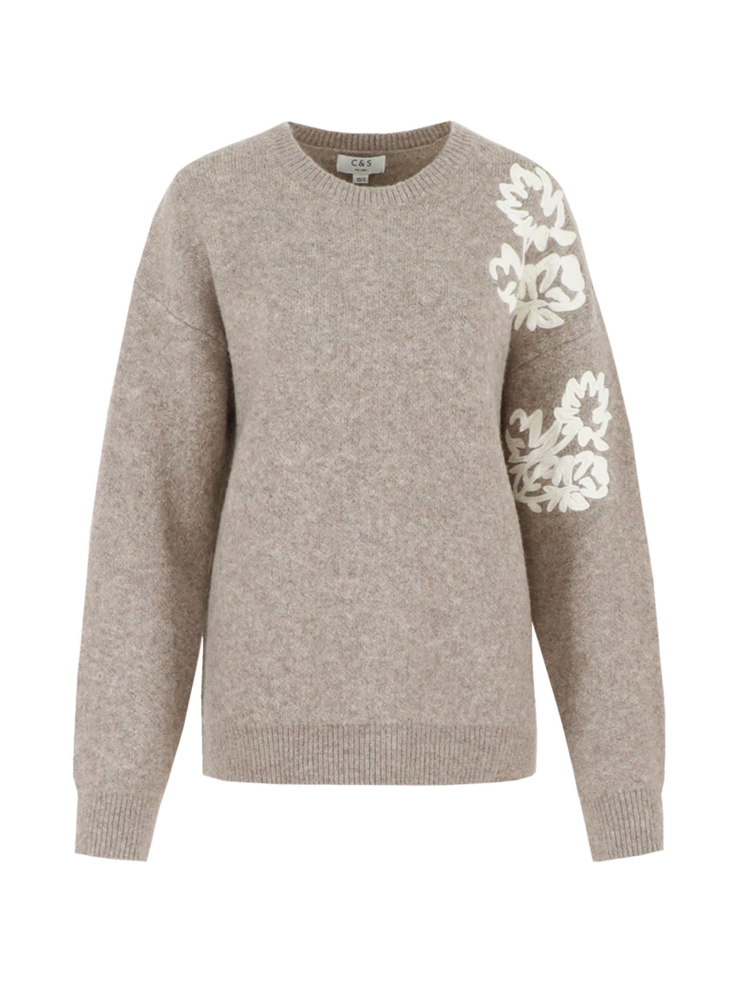 C&S The Label Trui Klaartje Taupe 00082126-5500