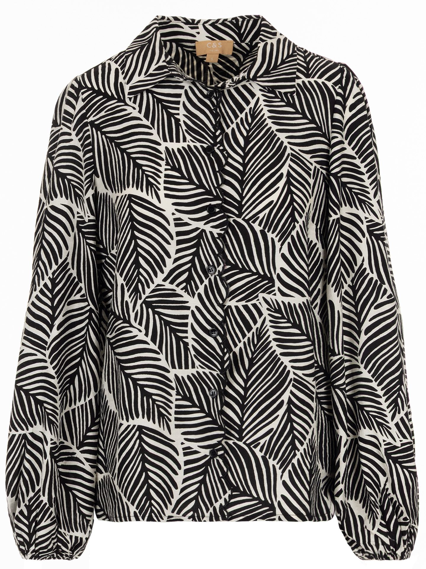 C&S The Label Blouse Leon Zwart-wit 2900077952050