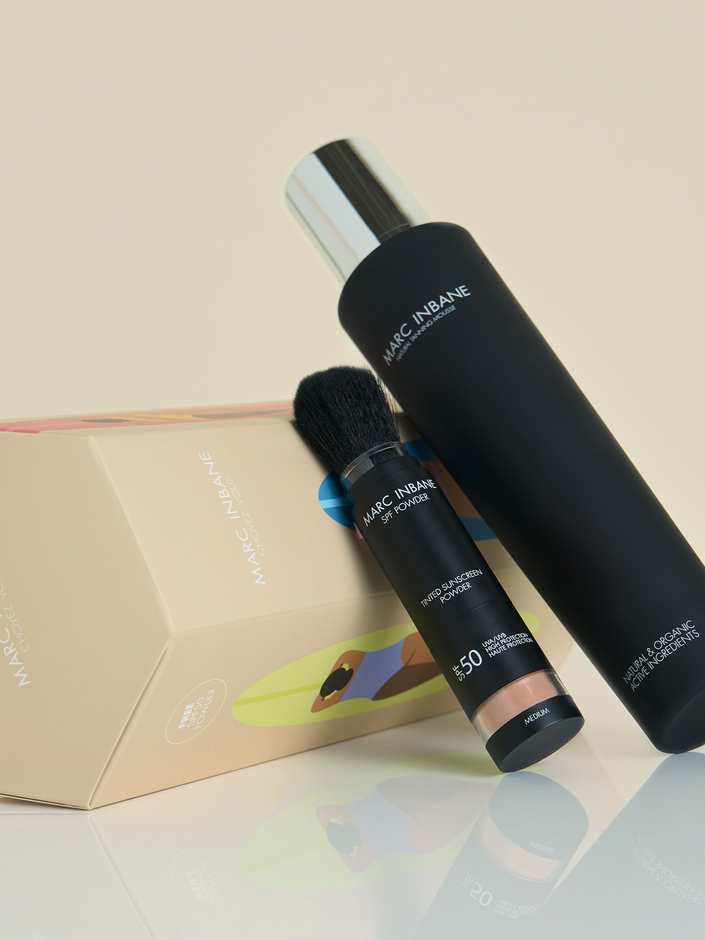 Marc Inbane Natural Tanning Mousse pakket Zwart 00082293-7500