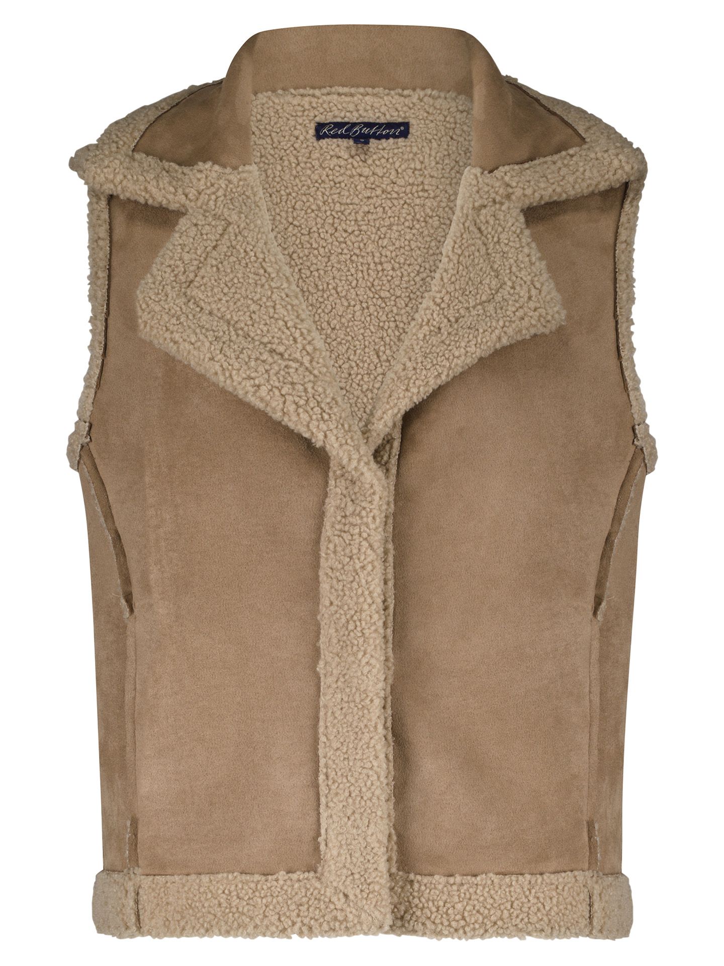 Red Button Vest Elke Beige 00082339-5200
