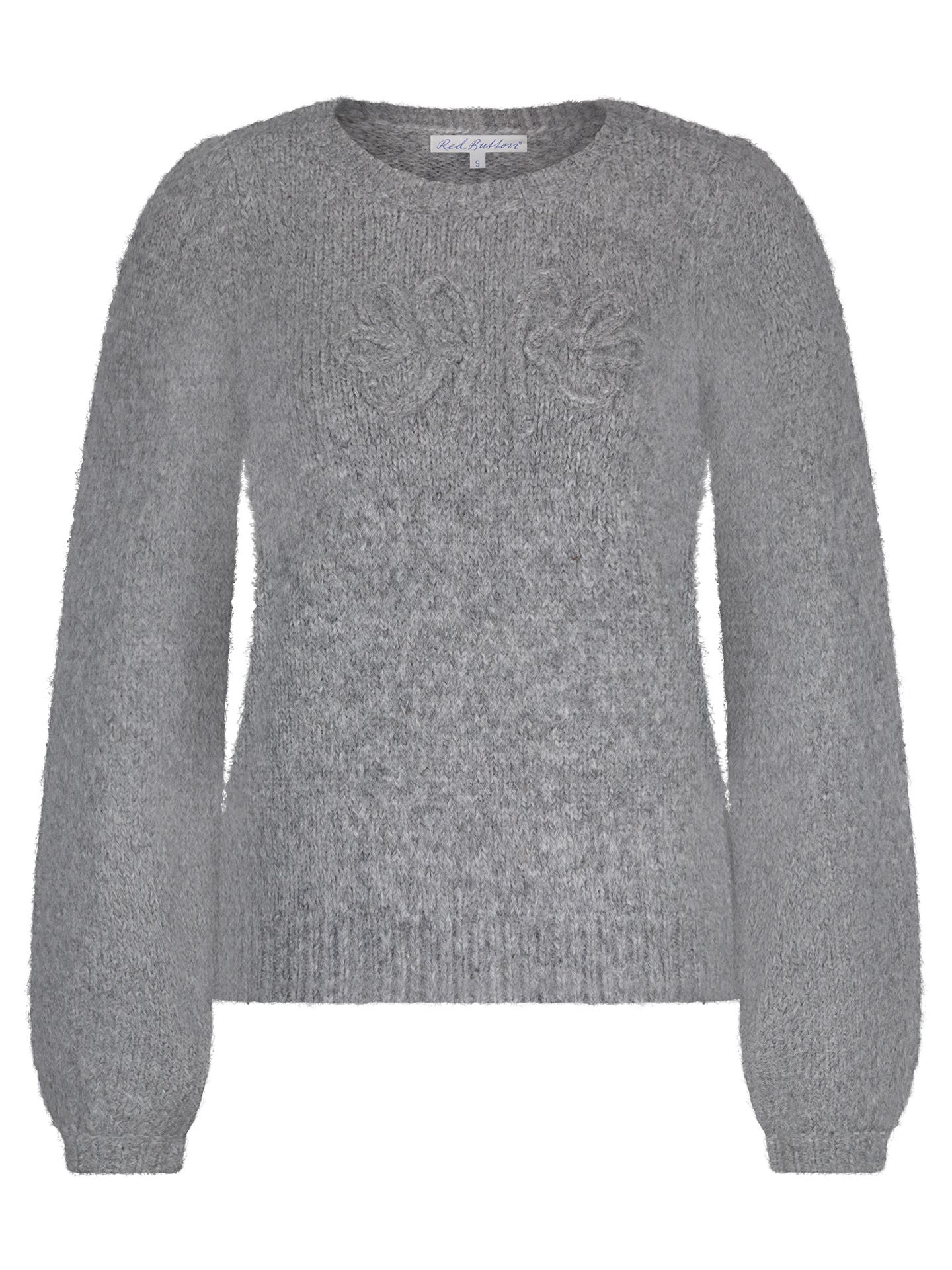 Red Button Sweater Larissa  Grijs 00082347-7300