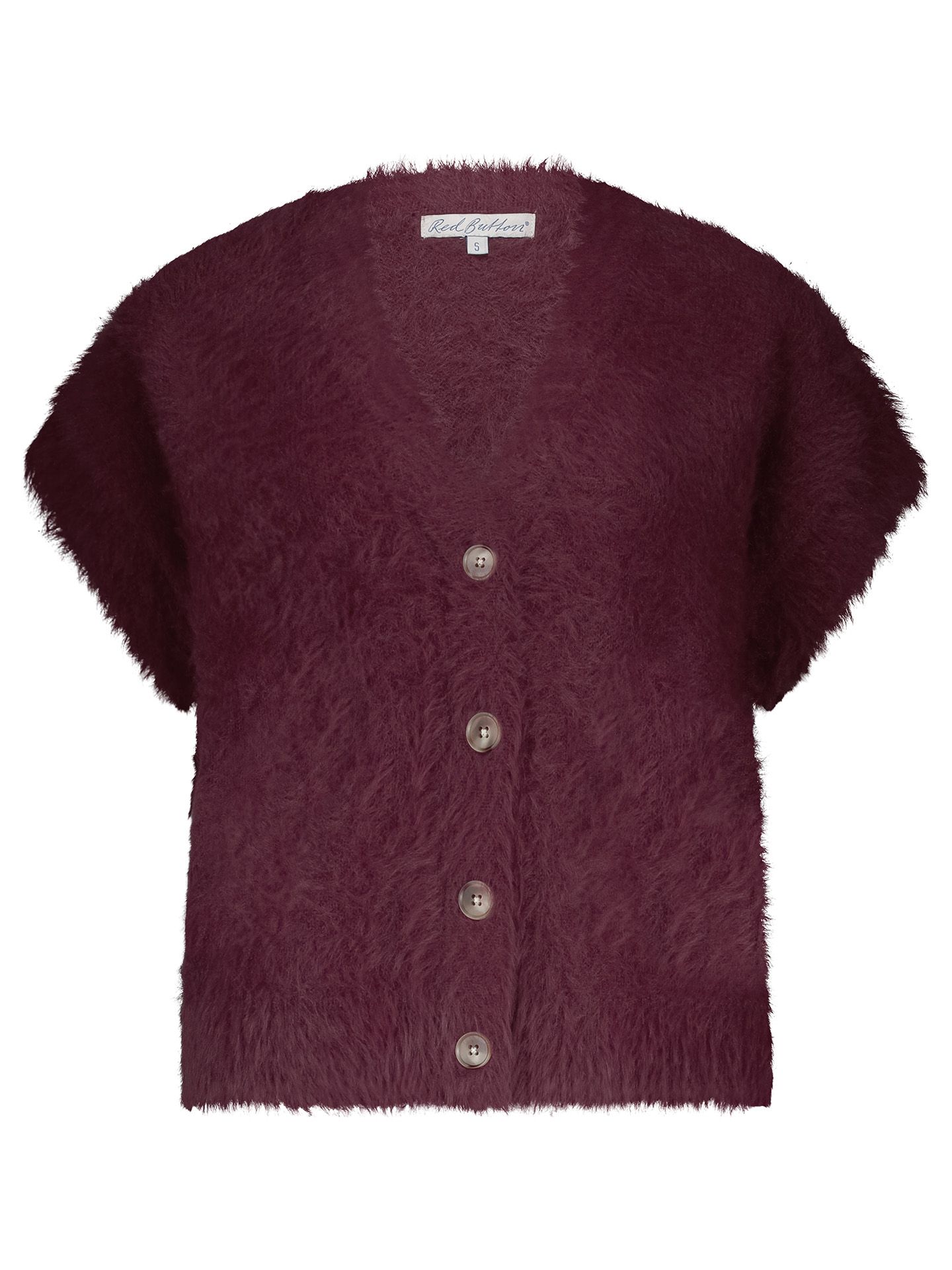 Red Button Vest Fuzzy Rood 00082372-3600