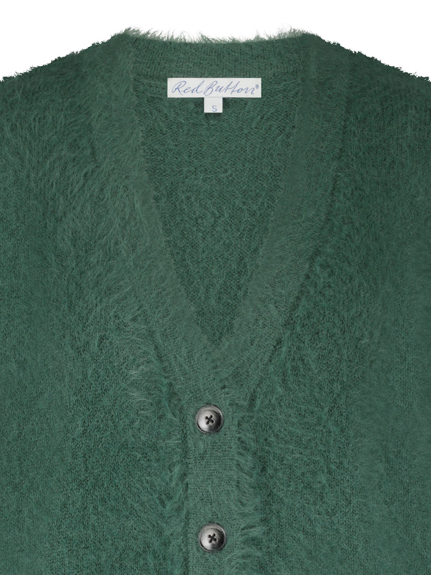 Red Button Vest Fuzzy Groen 00082372-6500