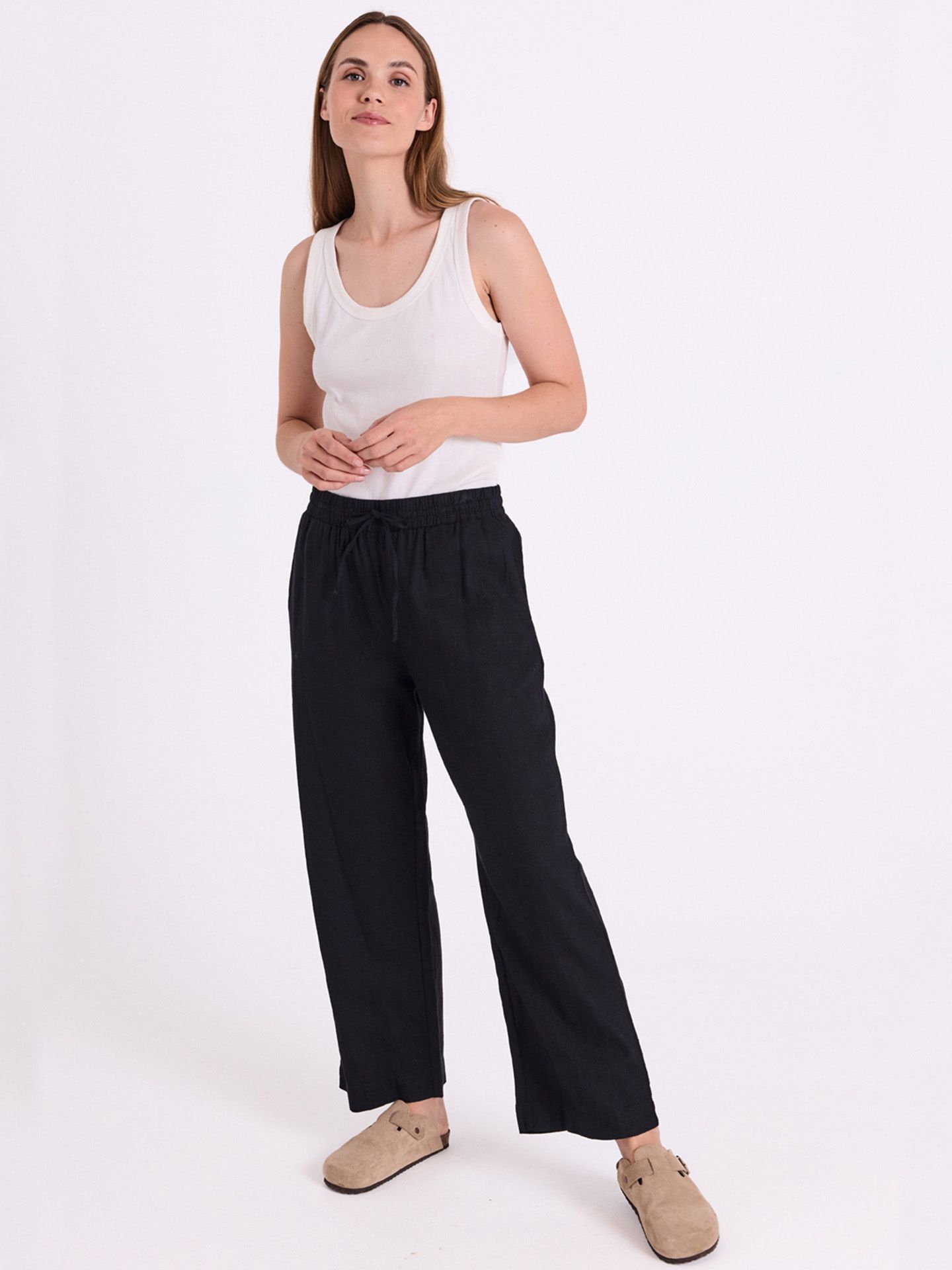 Freequent Wide Leg Broek Lava Ankle Zwart 00082452-7500