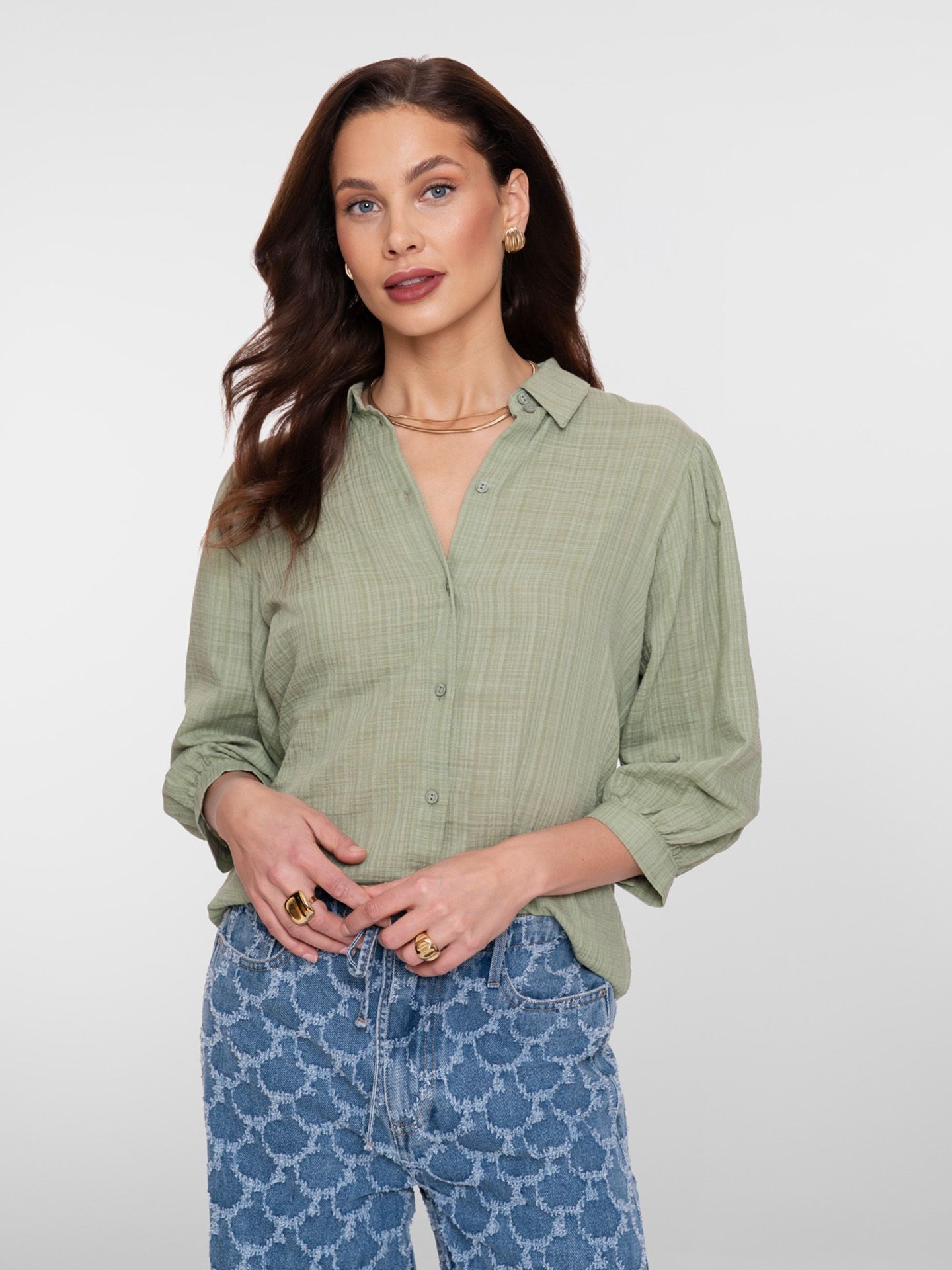 Geisha Blouse Feline Groen 00083239-6310