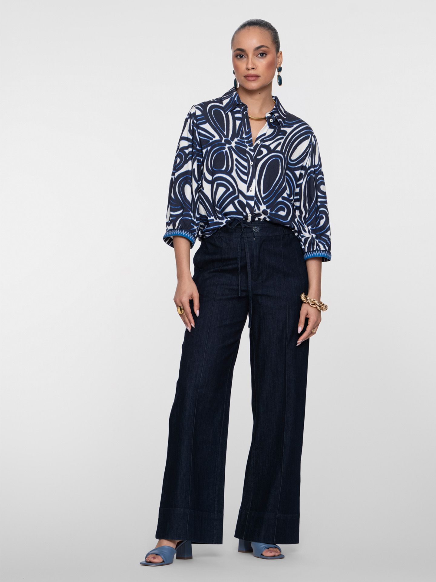 Geisha Straight Jeans Puck Blauw 00083243-581