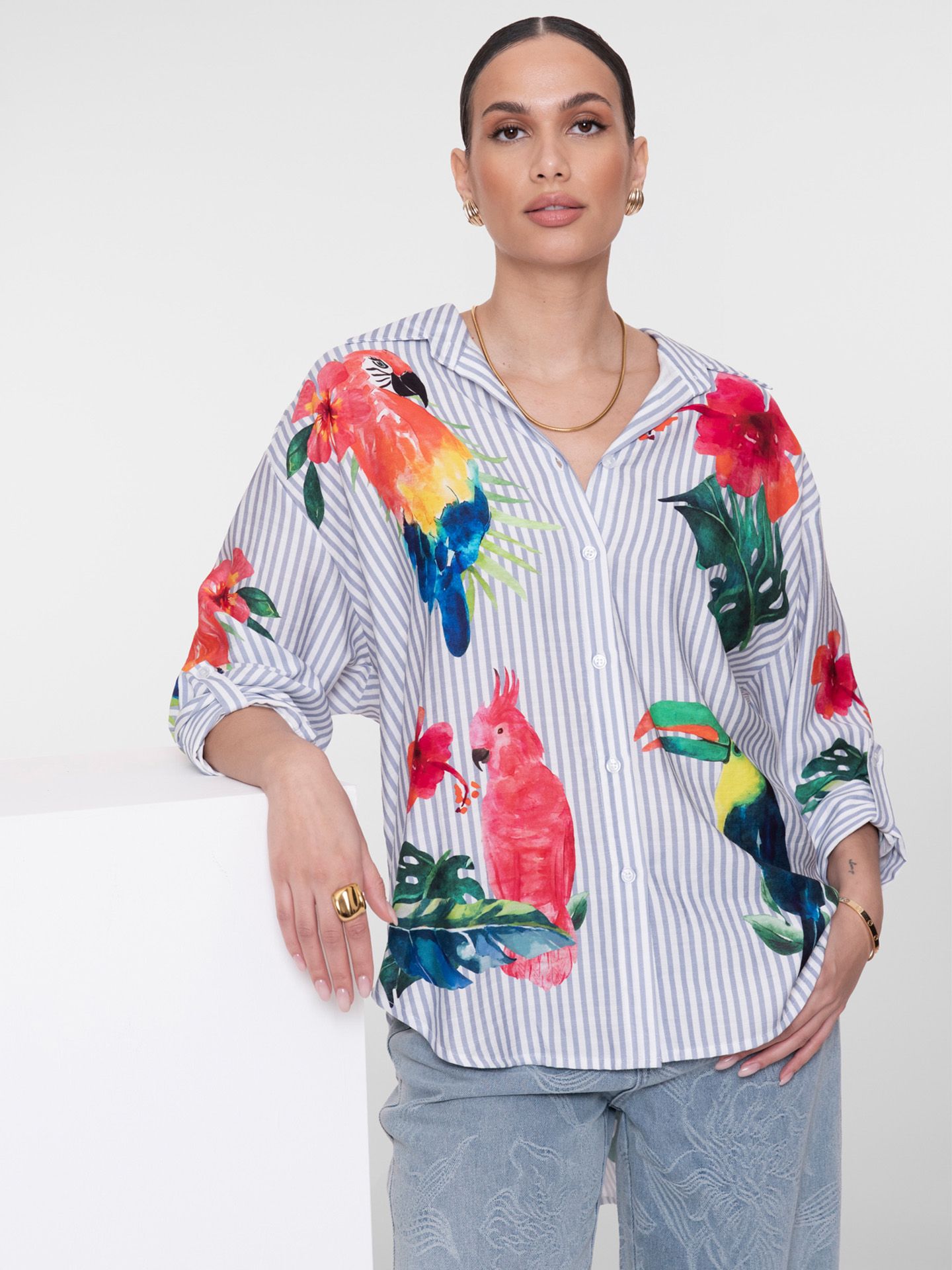 Geisha Blouse Yara Blauw 00083253-1600