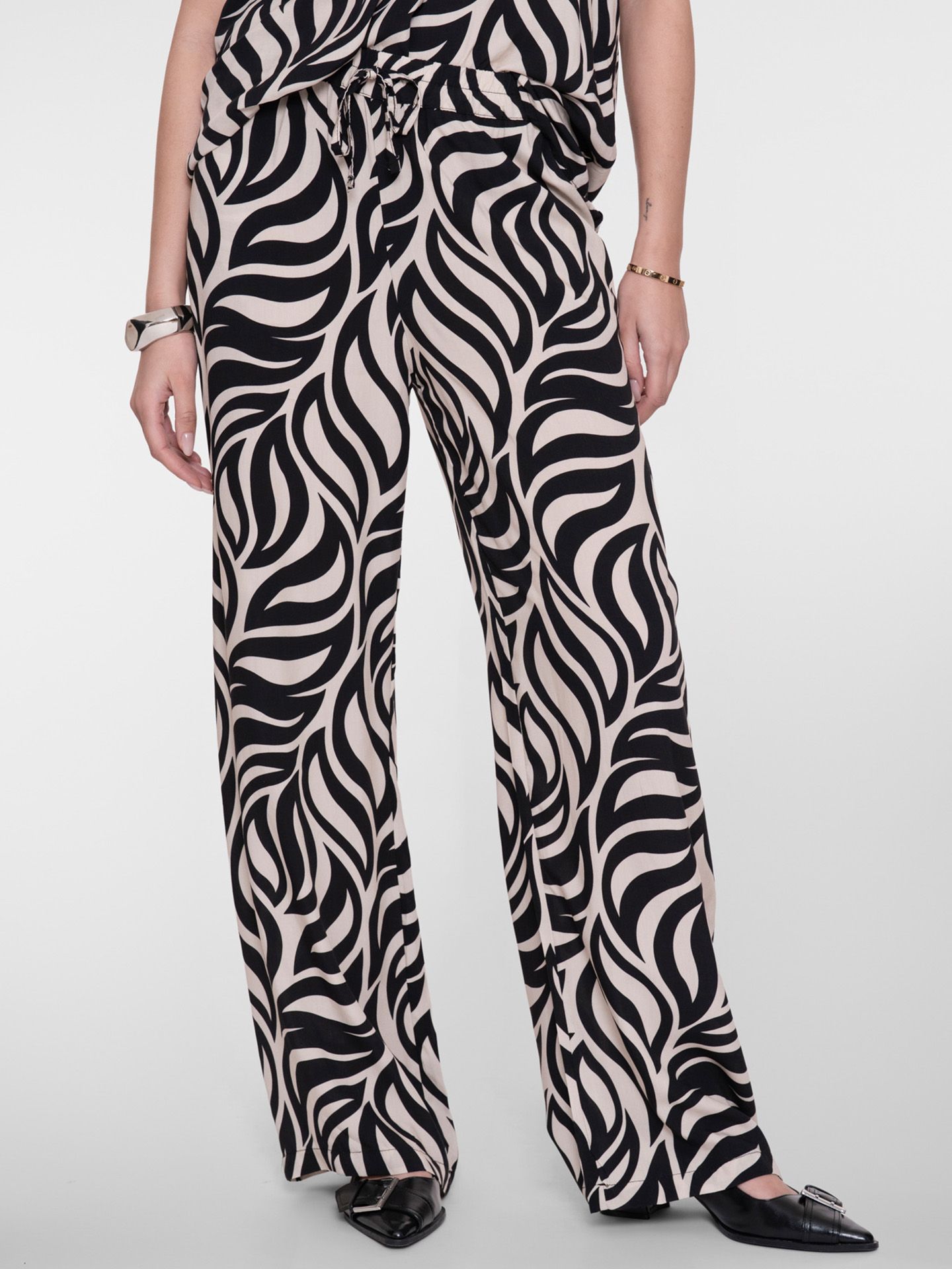 Geisha Pantalon Madison Zwart-wit 00083270-7900