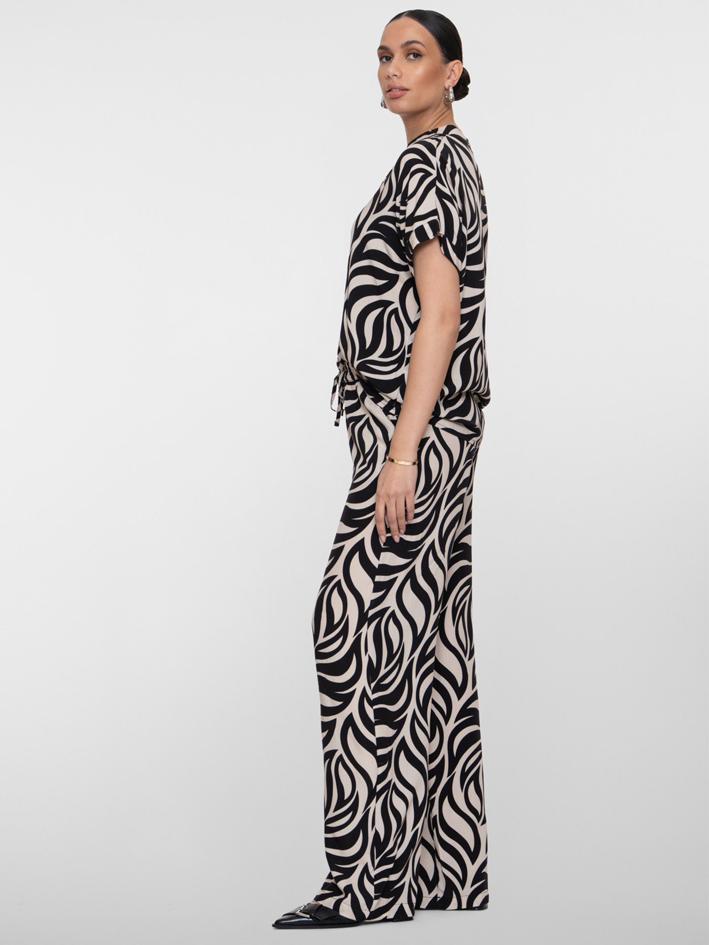Geisha Pantalon Madison Zwart-wit 00083270-7900