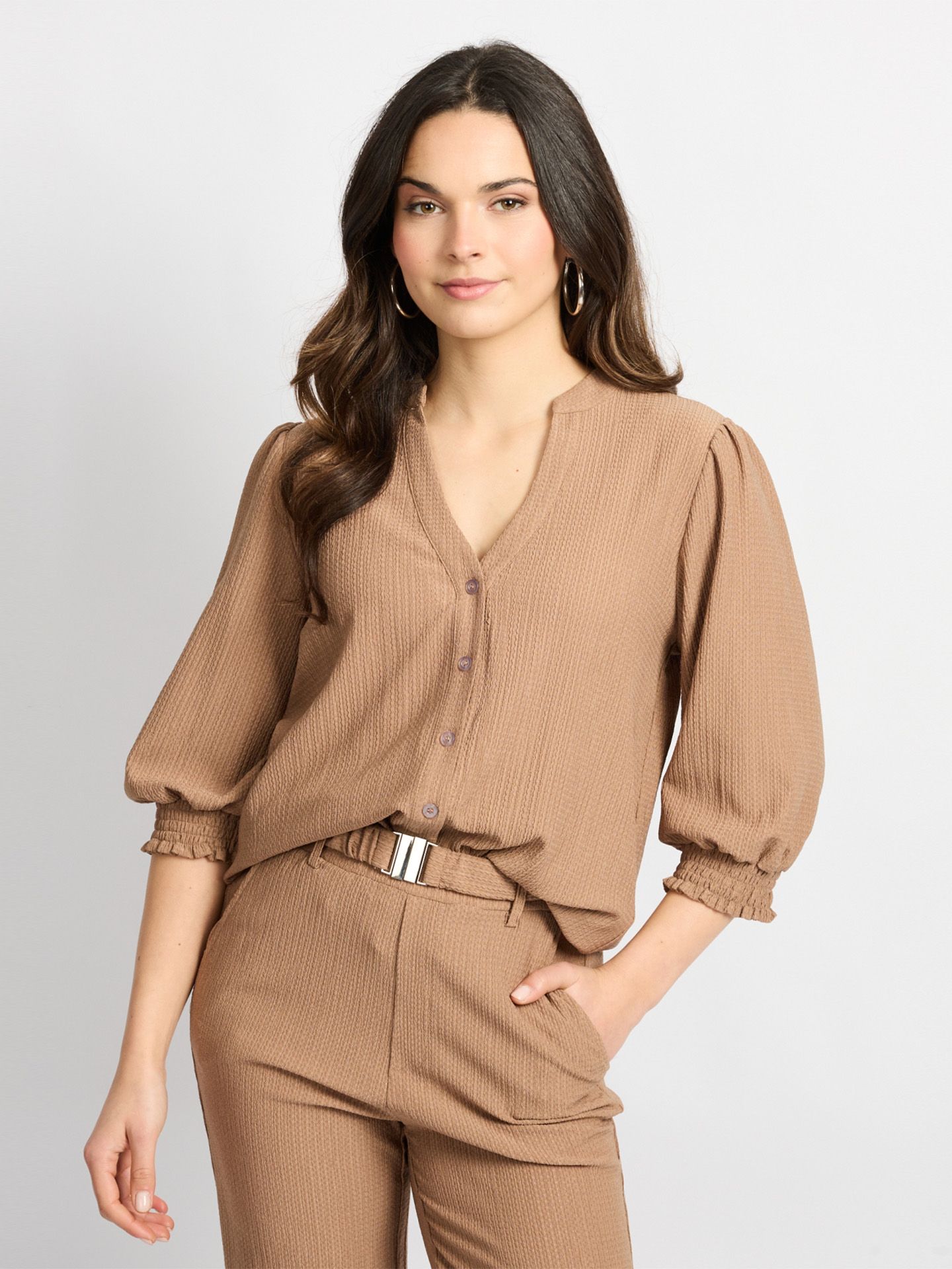 C&S The Label Blouse Laila Taupe 00083316-5510