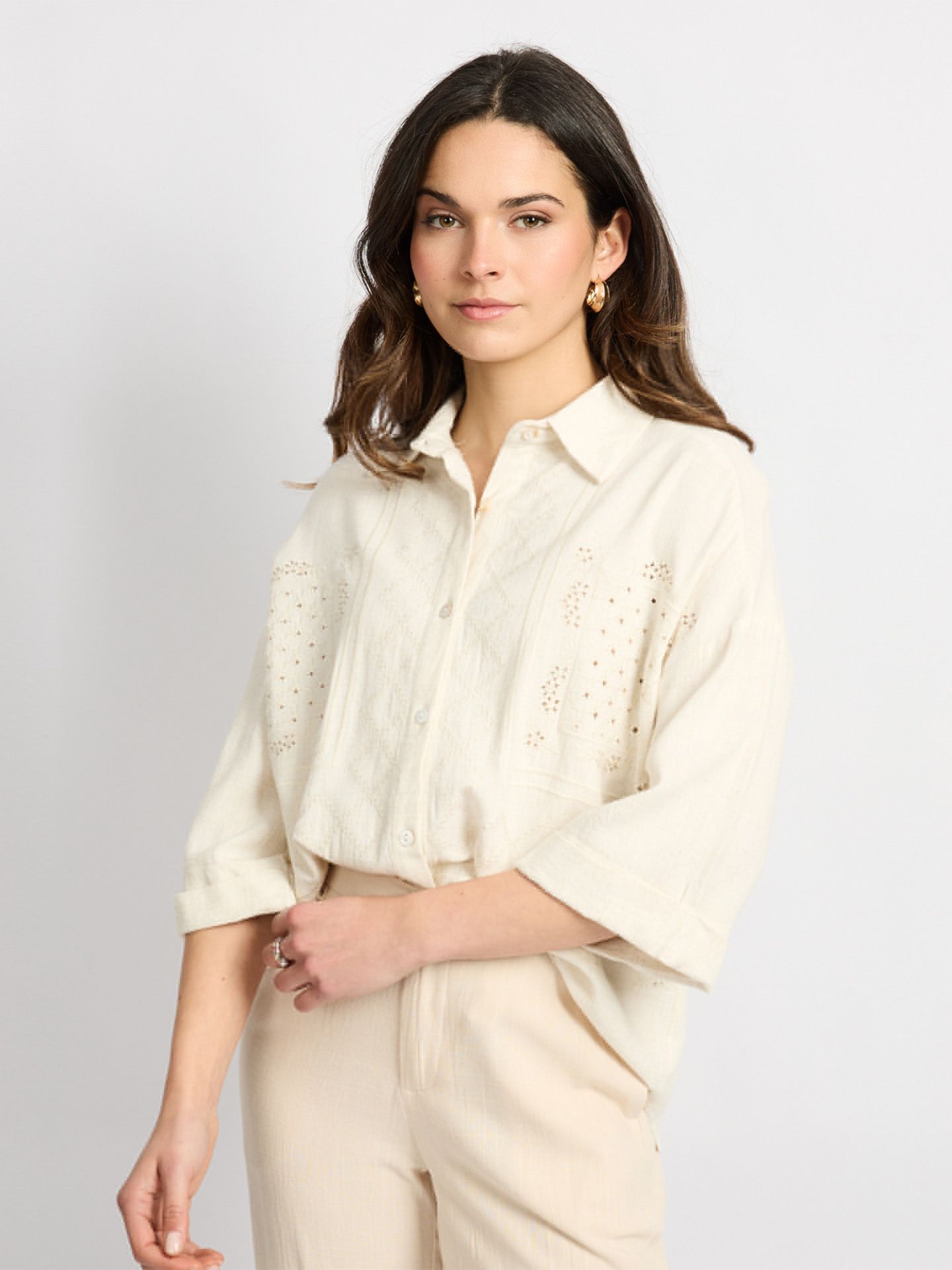 C&S The Label Blouse Lauren Beige 00083326-5200