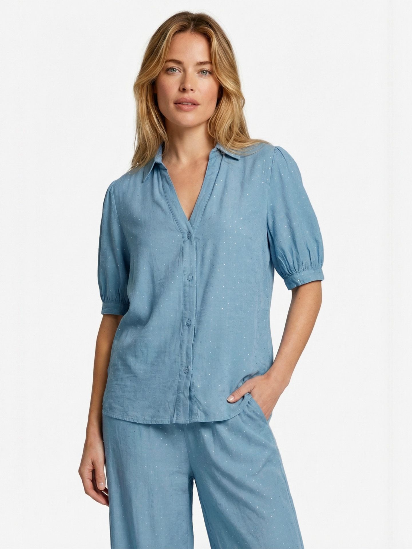 C&S The Label Blouse Liss Blauw 00083515-1600