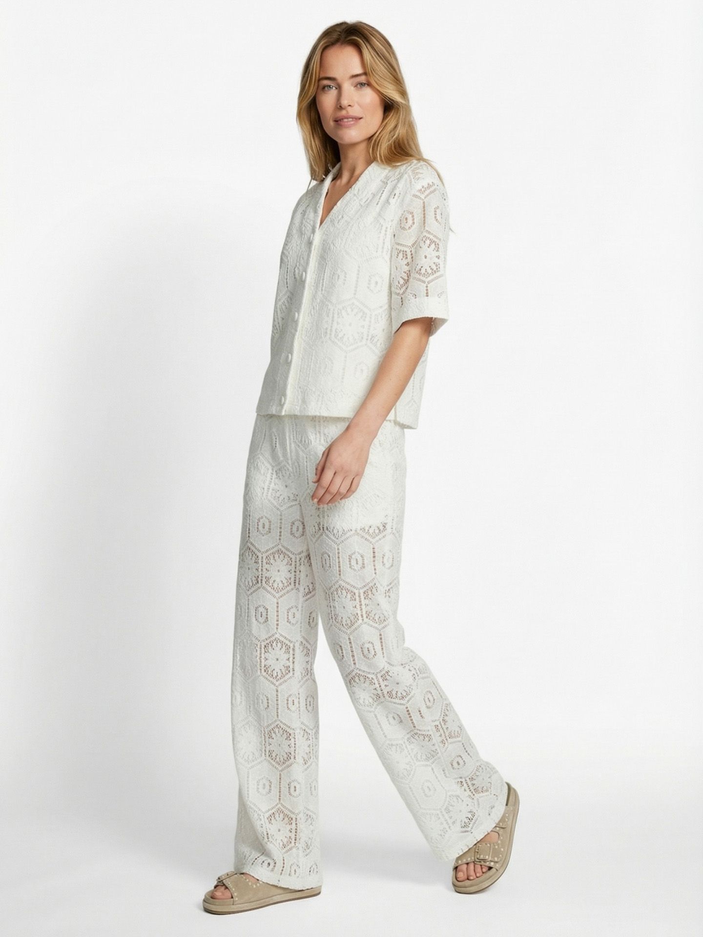 C&S The Label Pantalon Perina Off white 00083517-5000