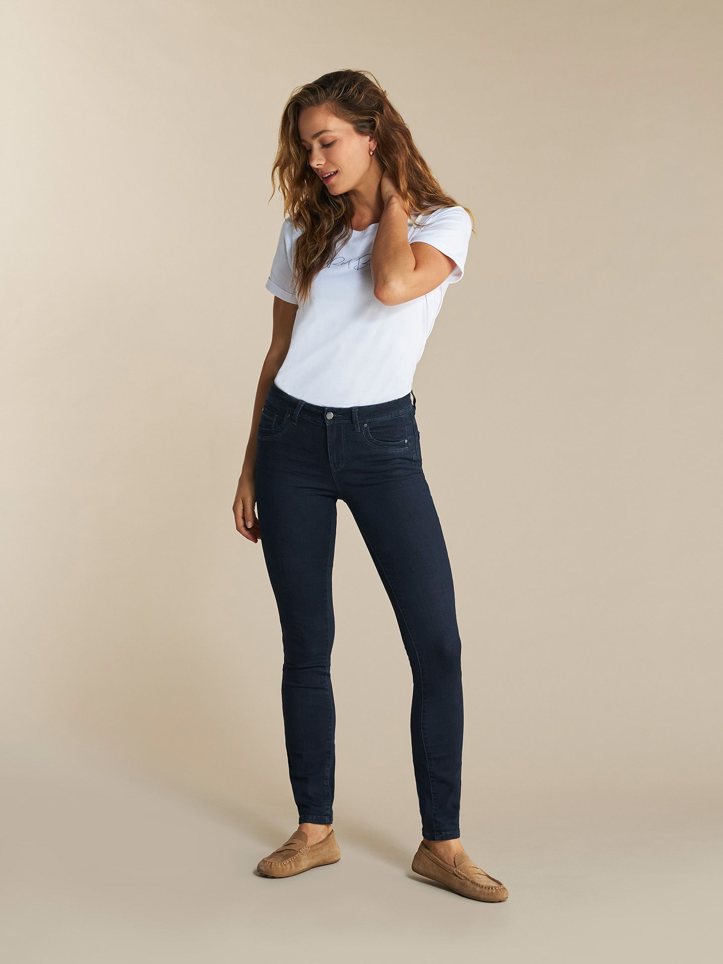 Red Button Skinny Jeans Jimmy Blauw 00083585-580