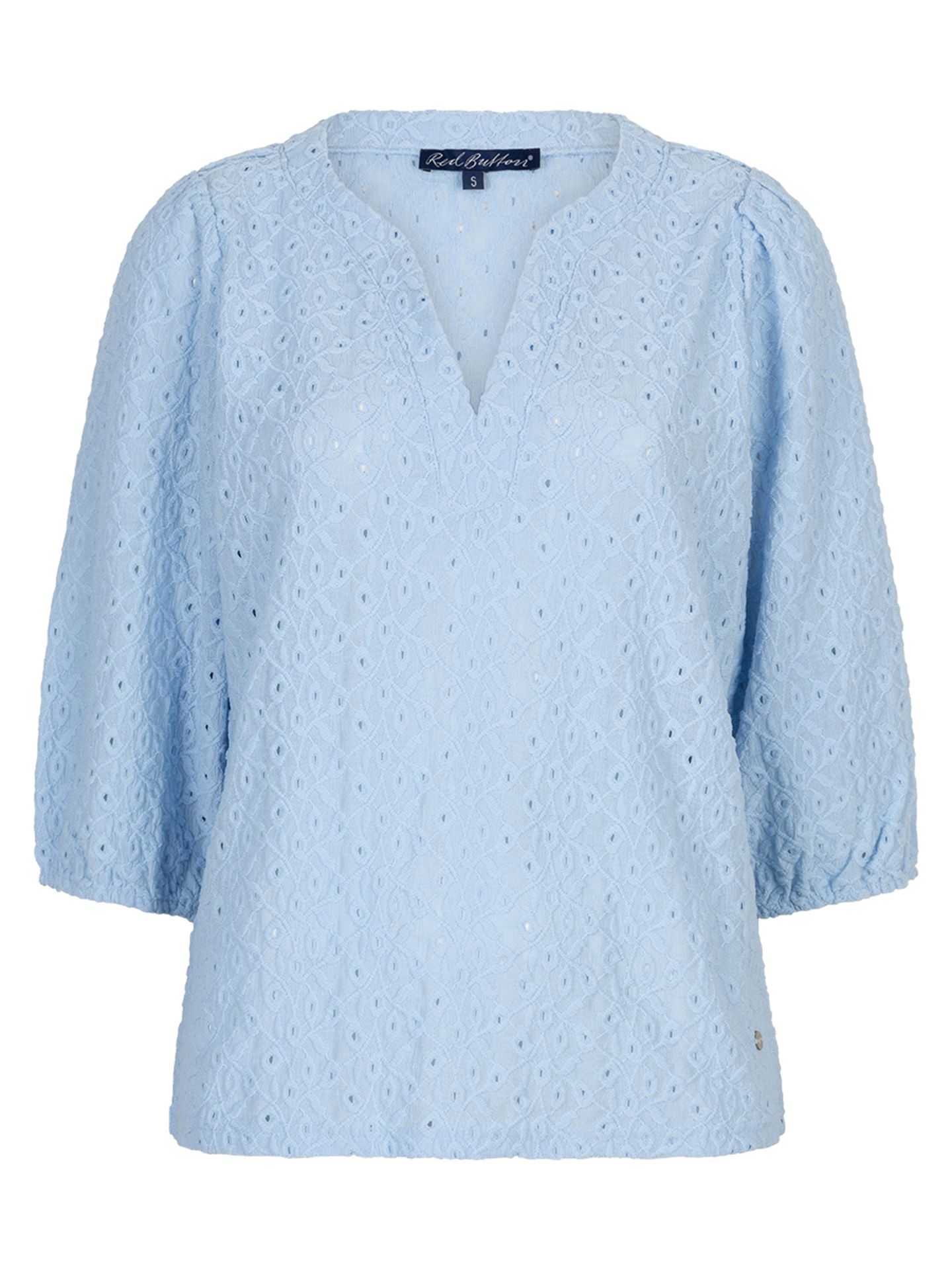 Red Button Shirt Top Blauw 00083635-1600