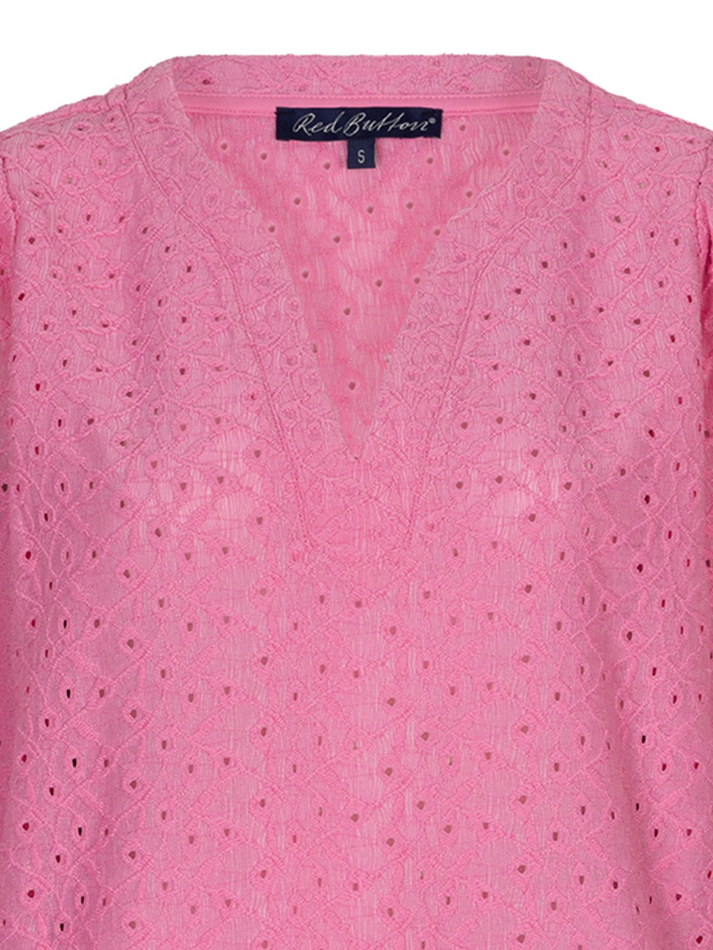 Red Button Shirt Top Roze 00083635-3900