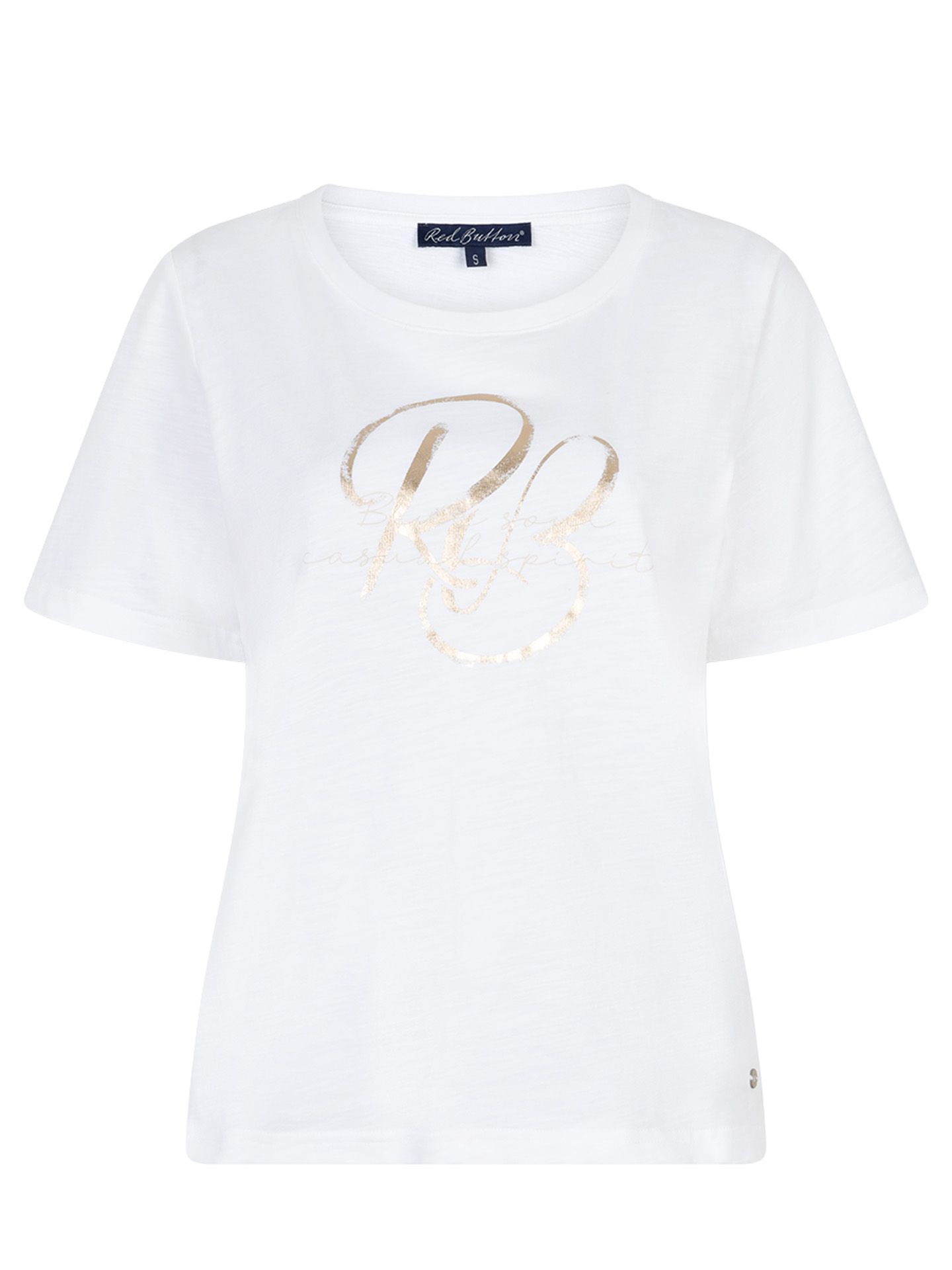 Red Button T-shirt Temmy Wit 00083637-7000