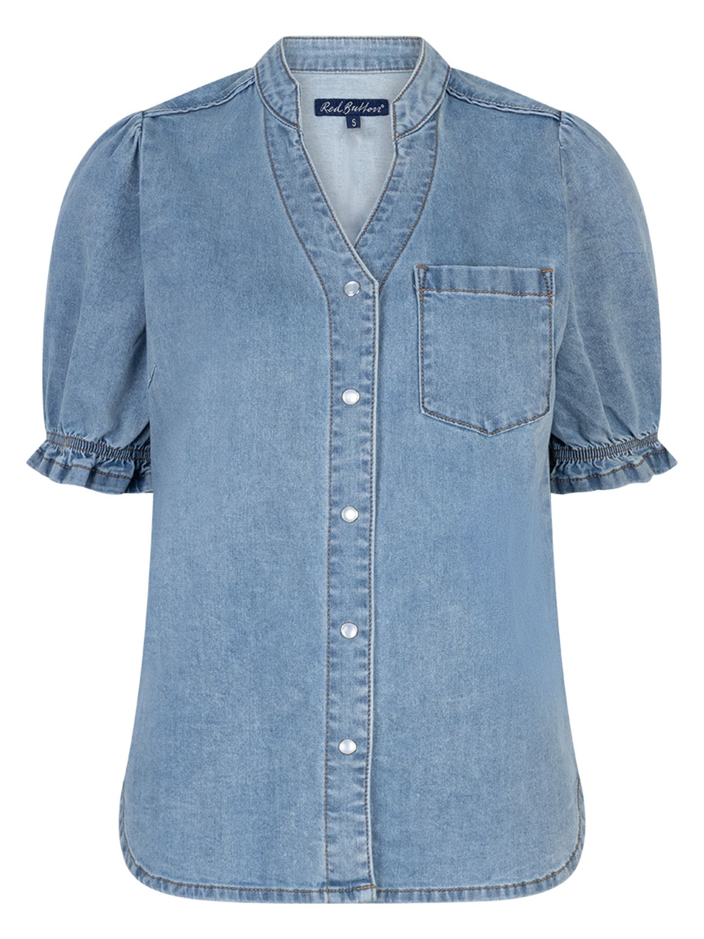 Red Button Blouse Victoria  Blauw 00083658-500