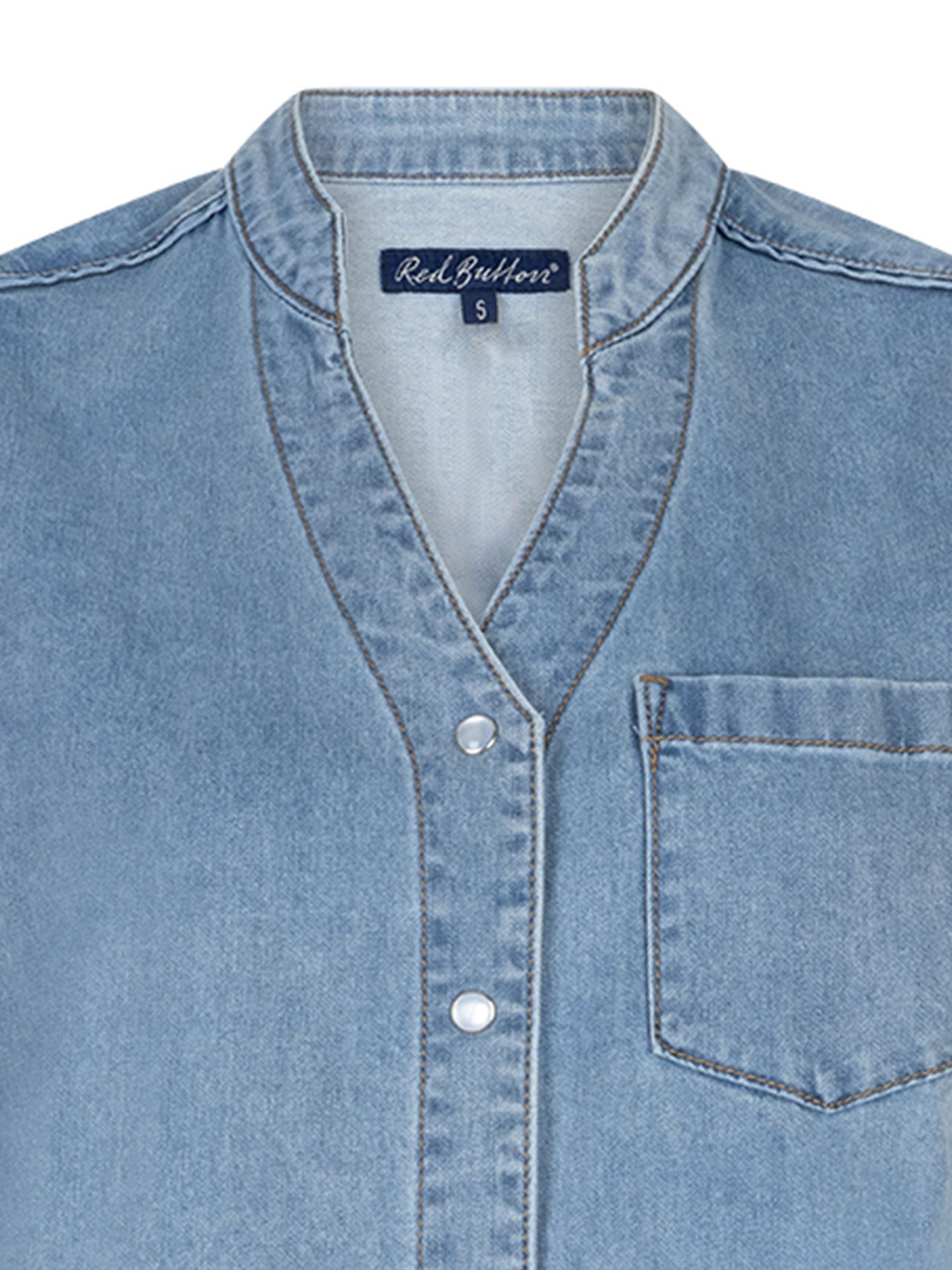 Red Button Blouse Victoria  Blauw 00083658-500