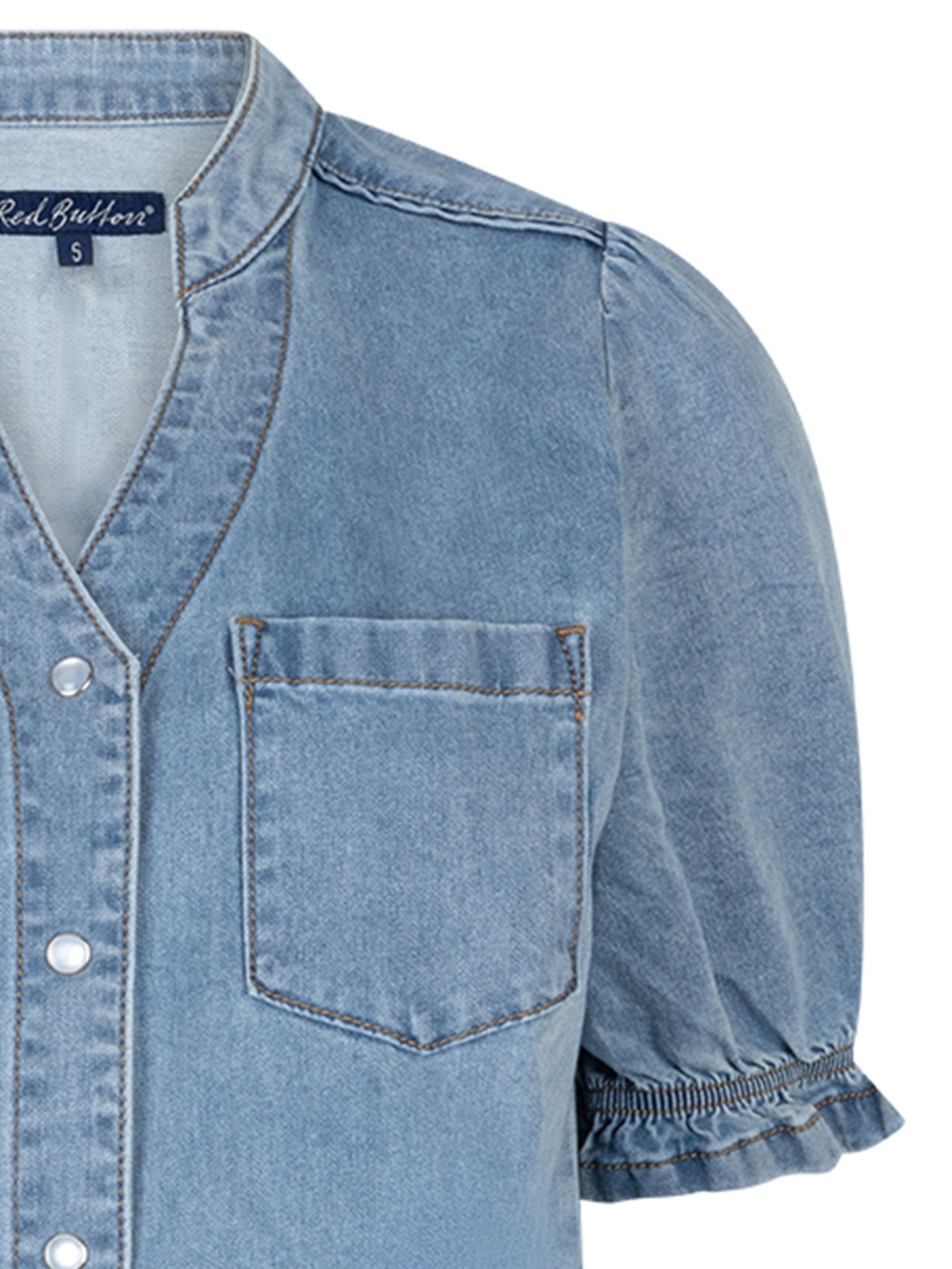 Red Button Blouse Victoria  Blauw 00083658-500