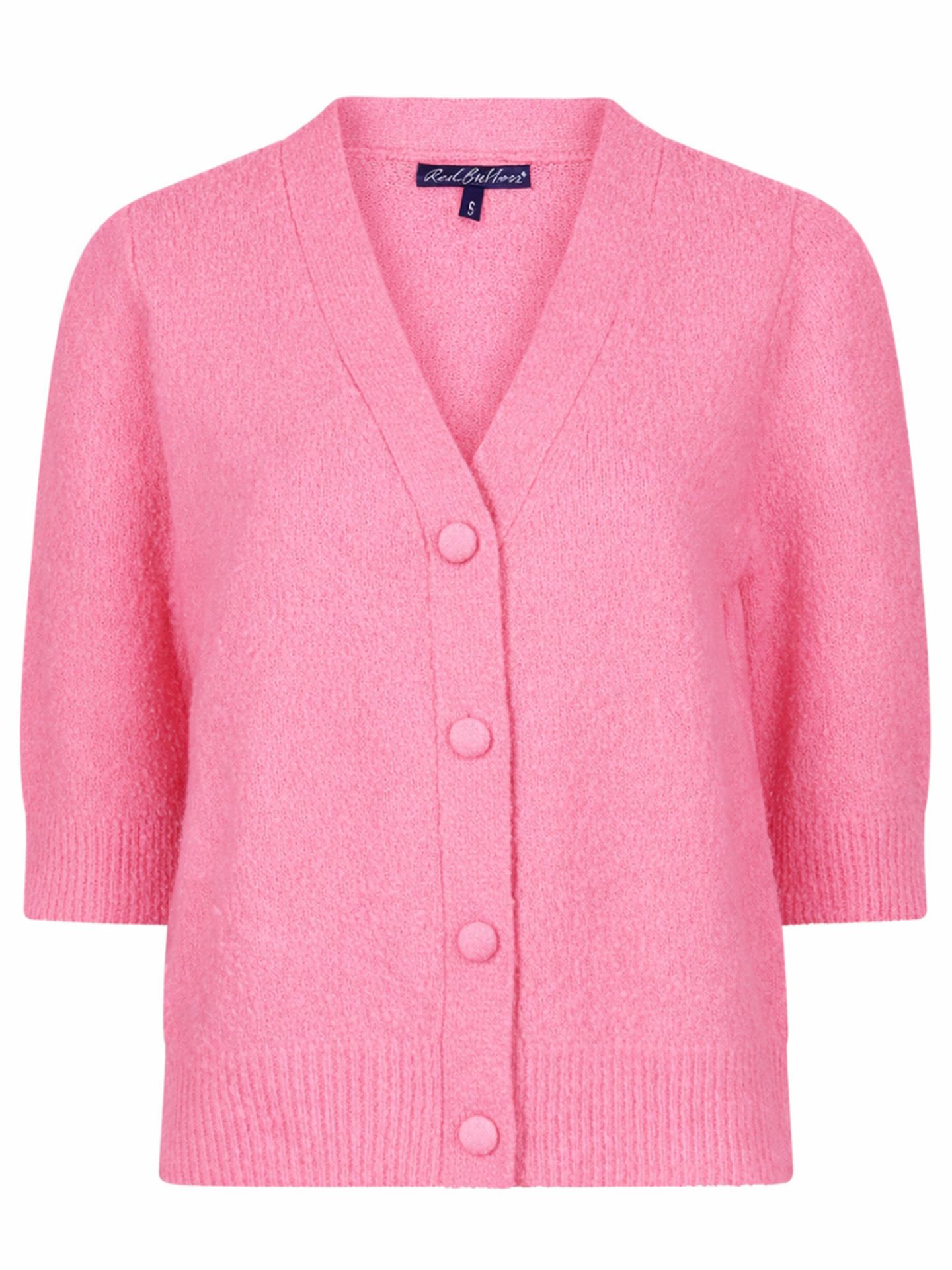 Red Button Vest Cardigan Roze 00083659-3900