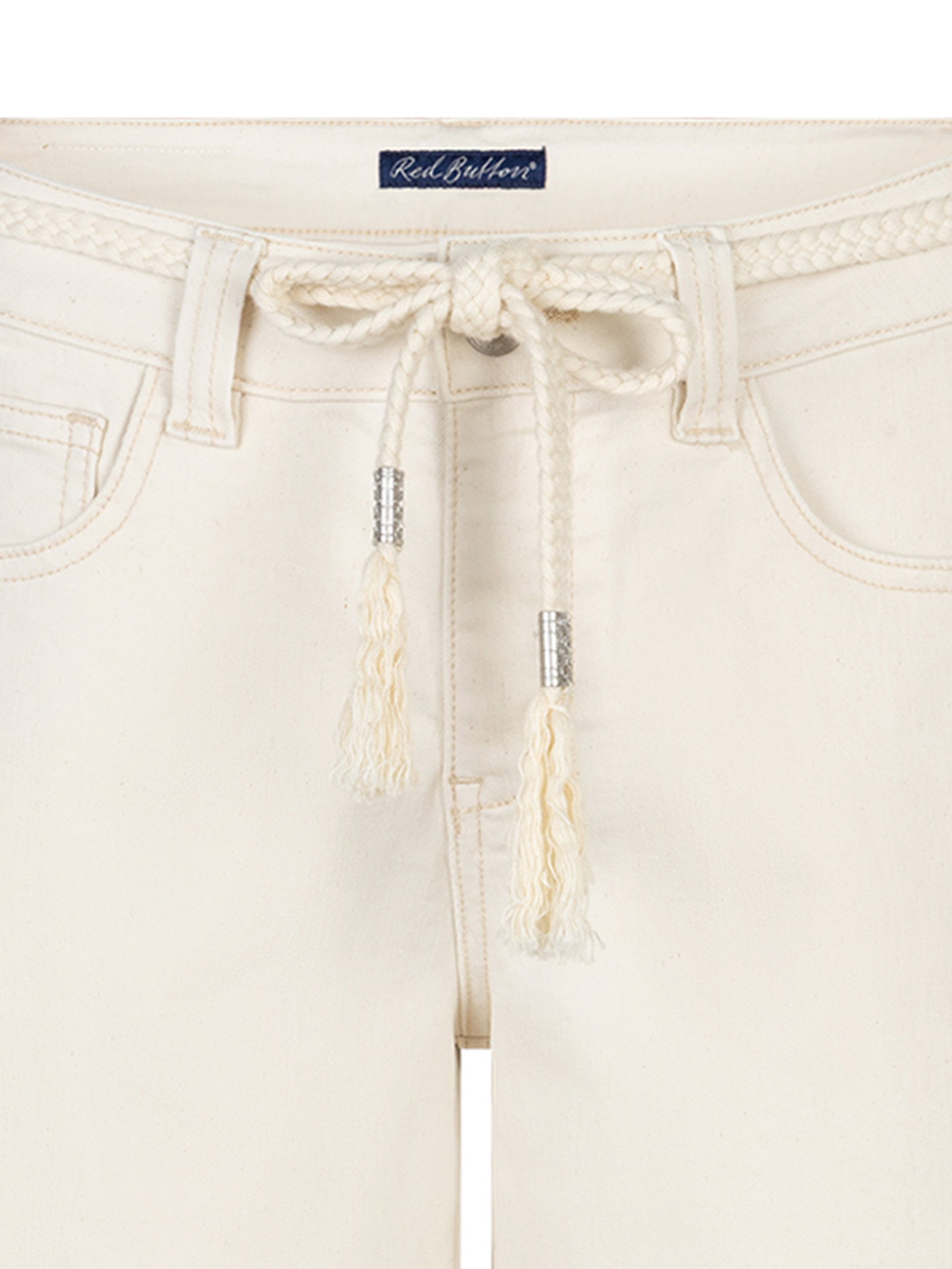 Red Button Short Colette Off white - Schijvens Mode