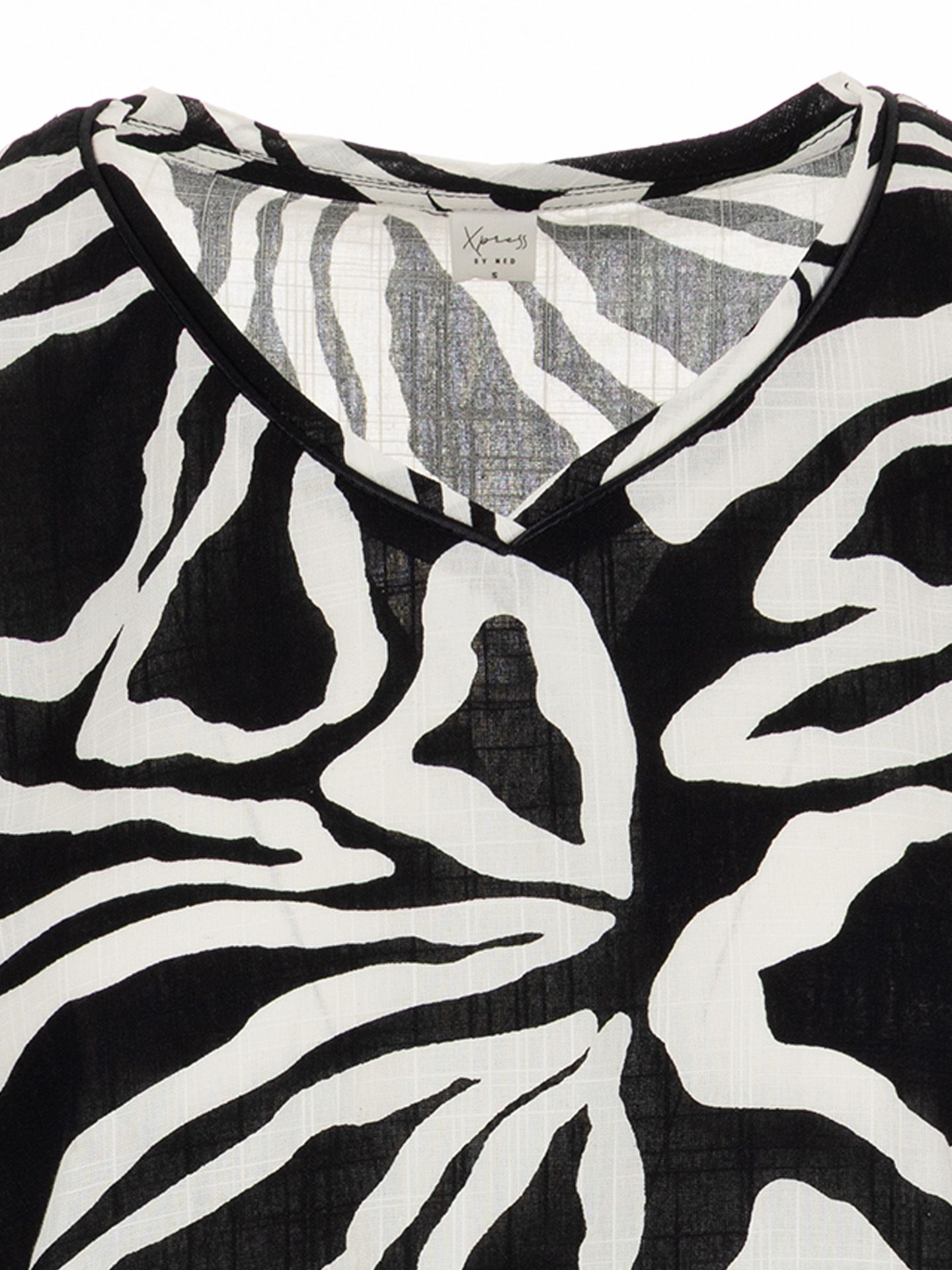 NED Blouse Nox Zwart-wit 00083697-7900