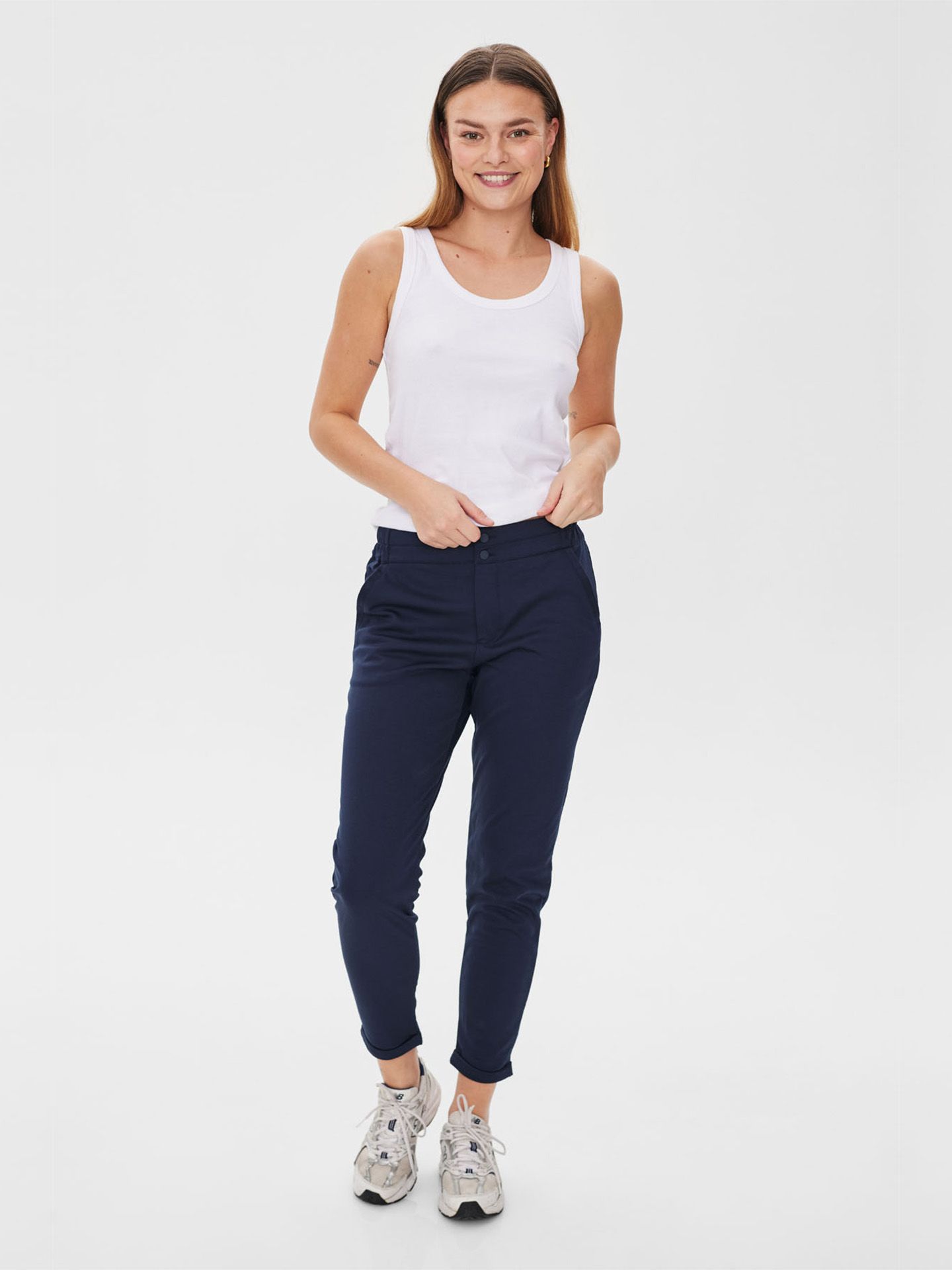 Freequent Slim Fit Broek Nanni Ankle Blauw 00083752-1500