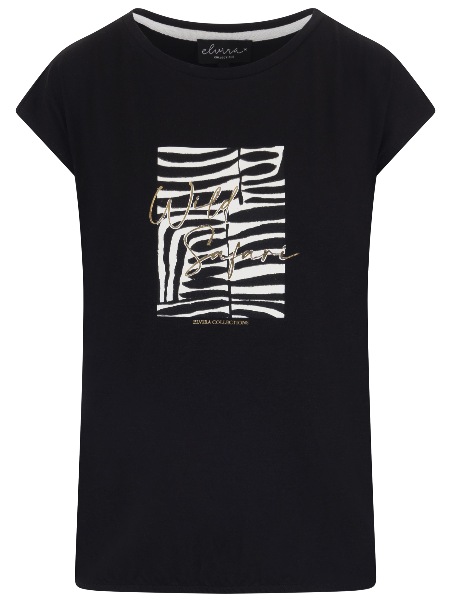 Elvira Collections T-shirt Safari Zwart - Schijvens Mode
