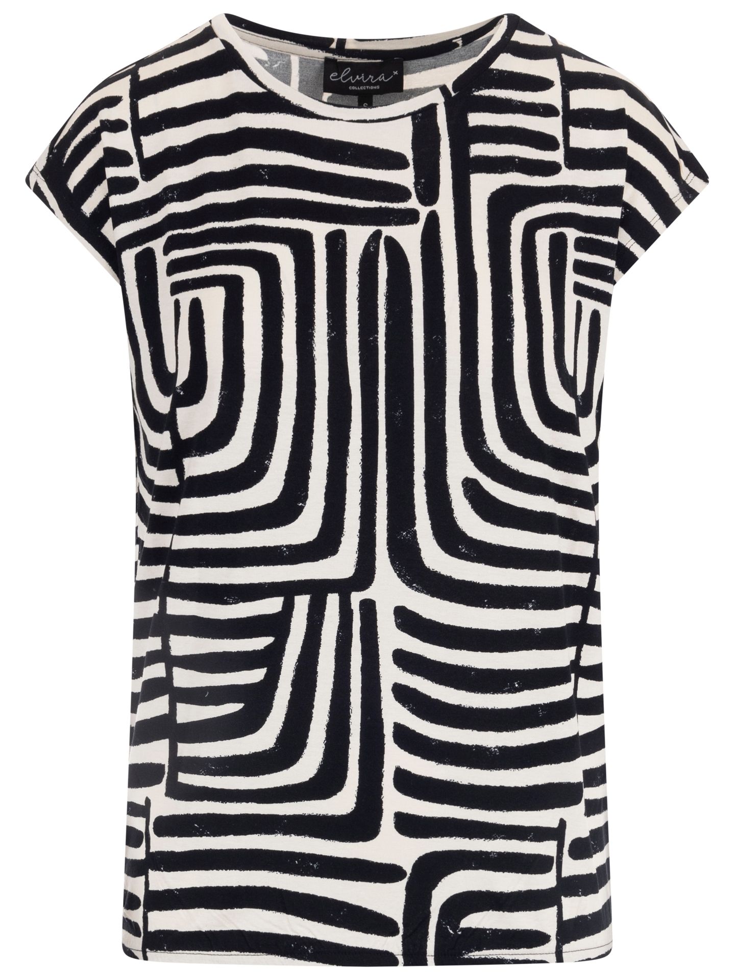 Elvira Collections T-shirt Betty Zwart-wit 00083938-7900