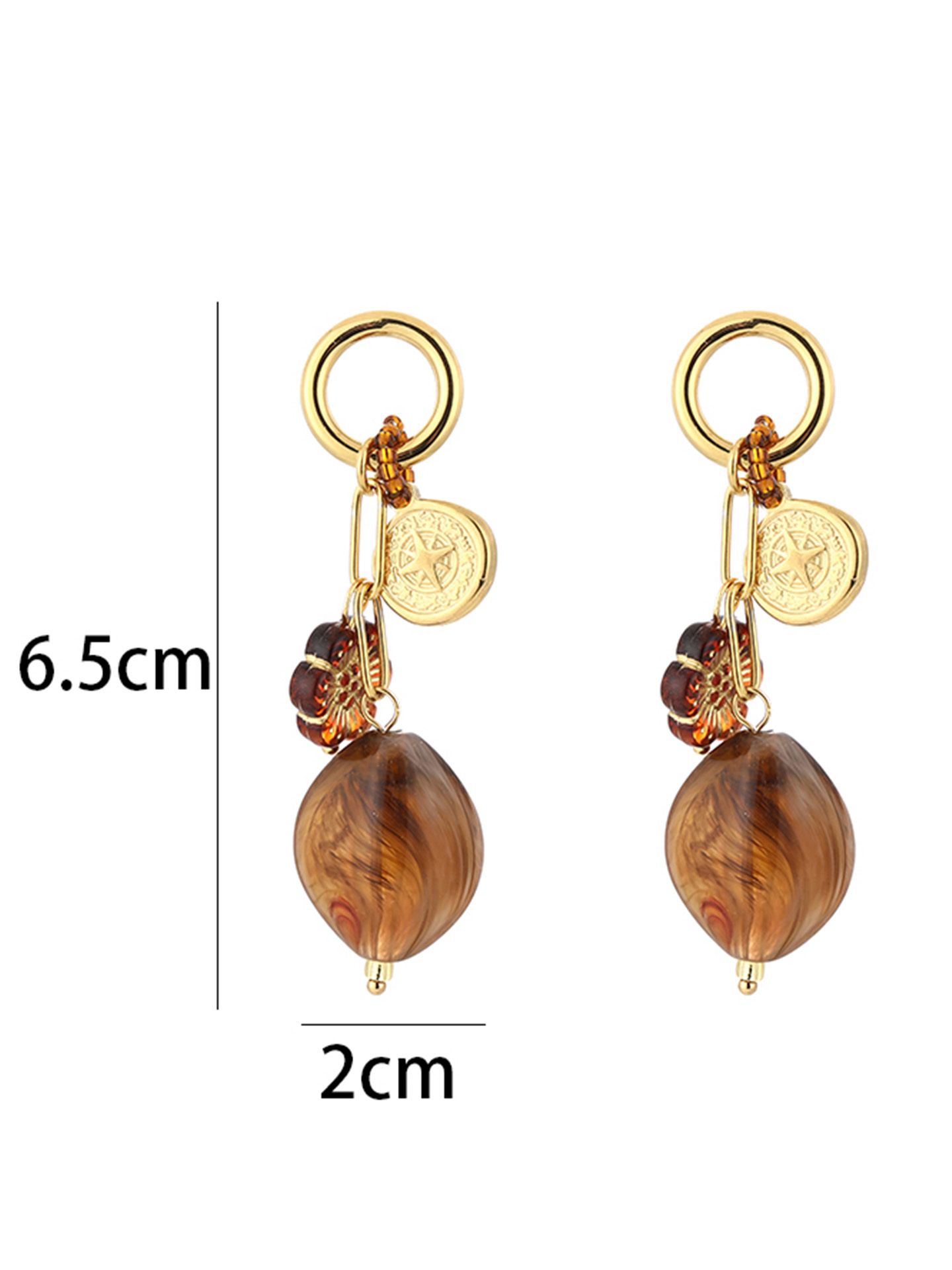 Schijvens mode Oorbel Dora Taupe 00083980-5500