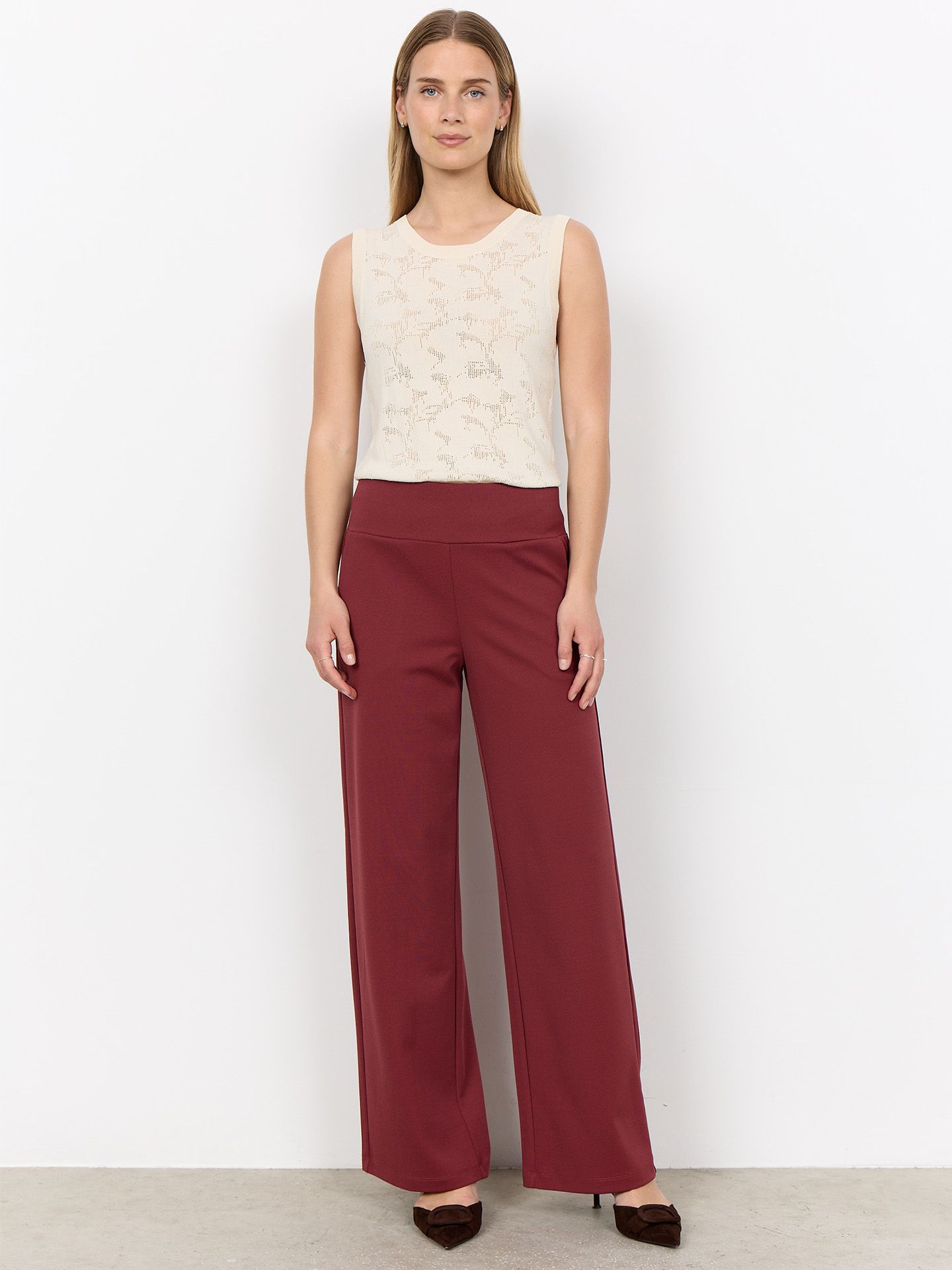 Soyaconcept Wide Fit Broek Siham Rood 00084024-3350