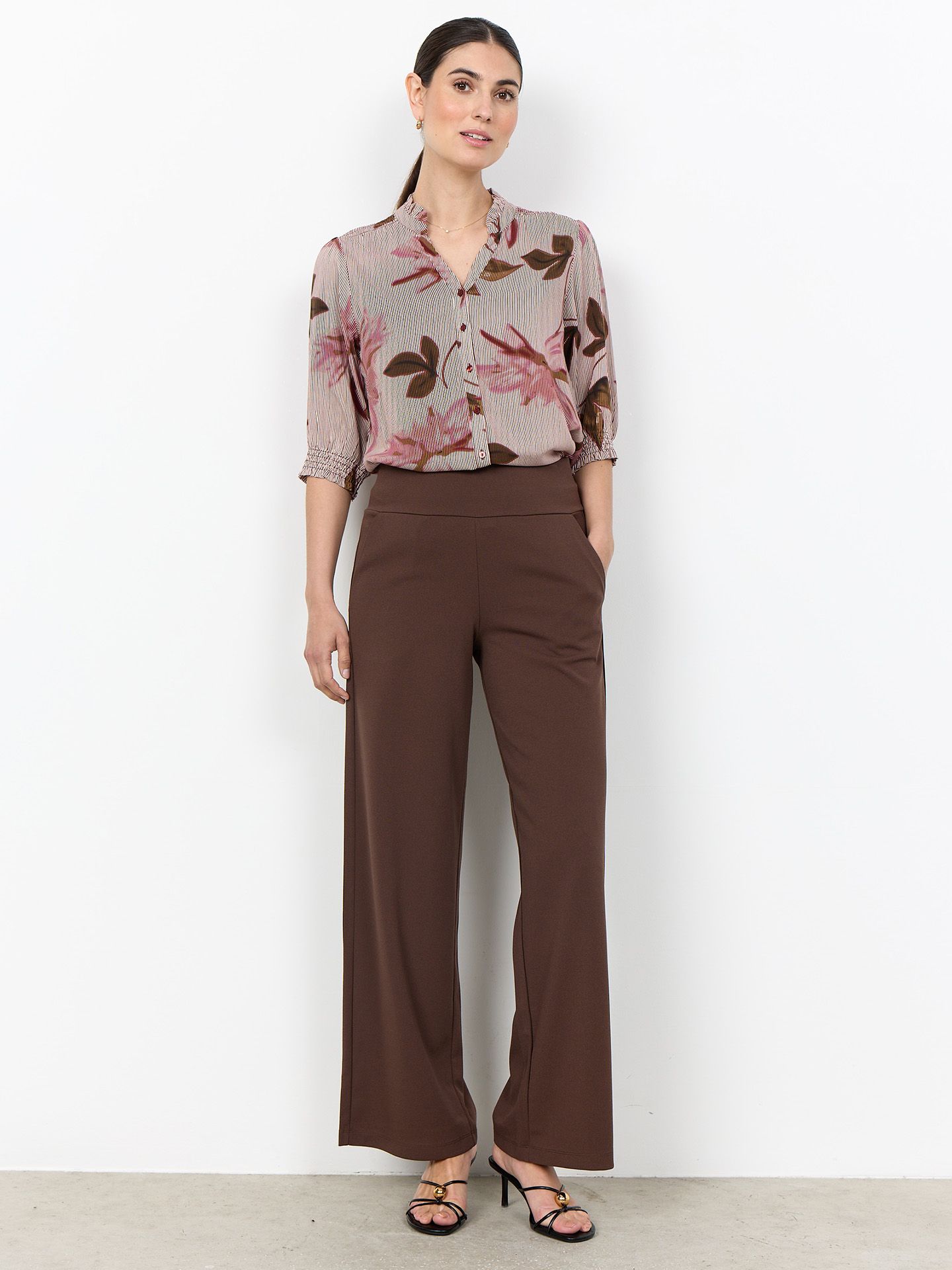 Soyaconcept Wide Fit Broek Siham Bruin 00084024-5800